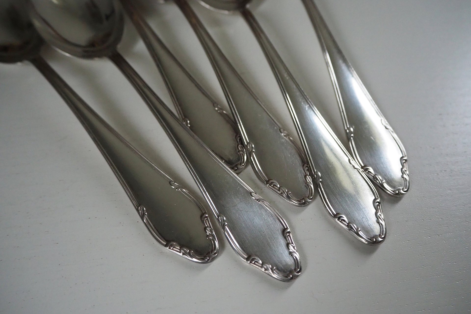 Set of six vintage tablespoons | Vintage silver plated tablespoons | Vintage tablespoon set | Vintage alpacca silver spoons