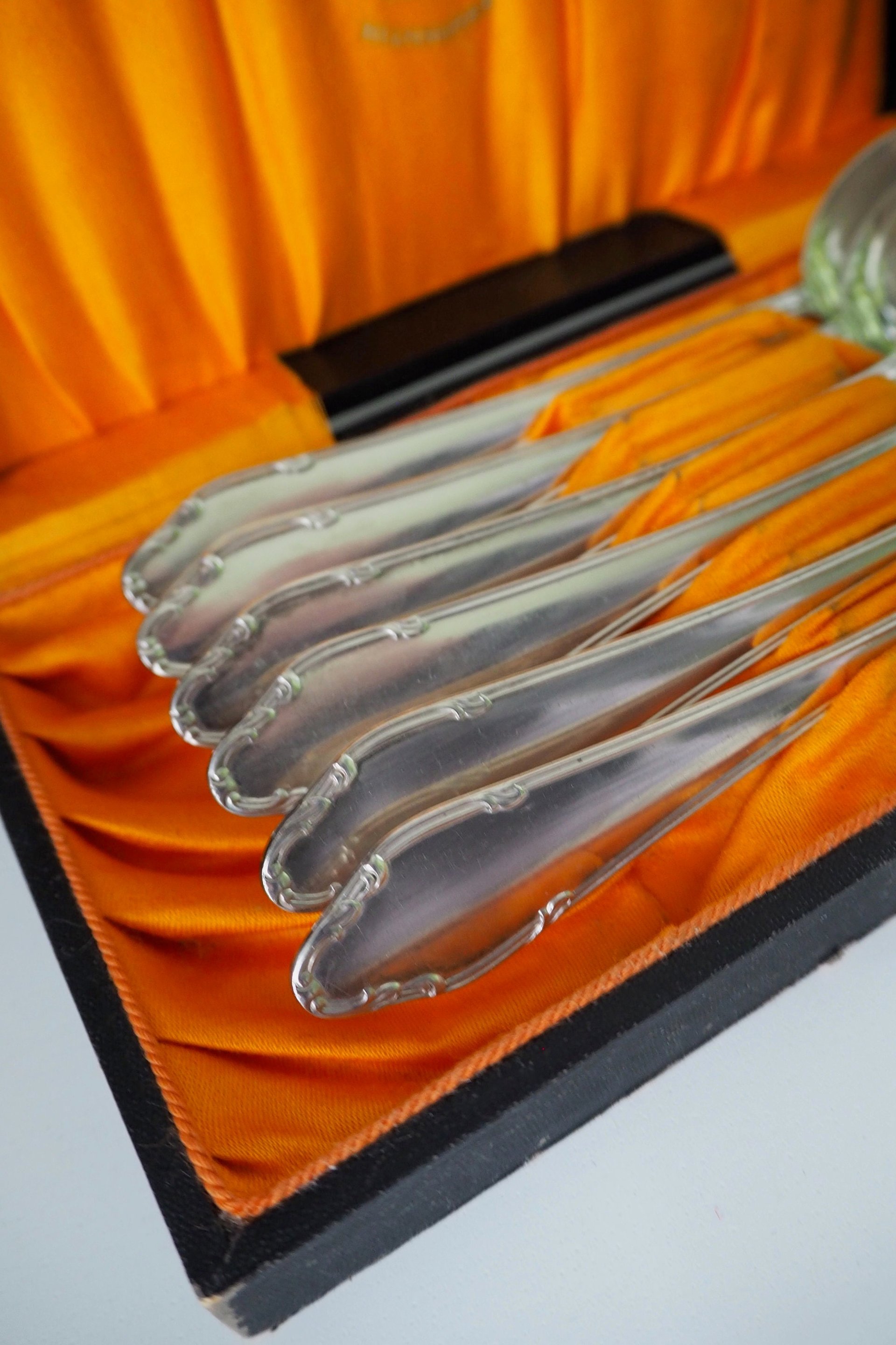 Set of six vintage tablespoons | Vintage silver plated tablespoons | Vintage tablespoon set | Vintage alpacca silver spoons