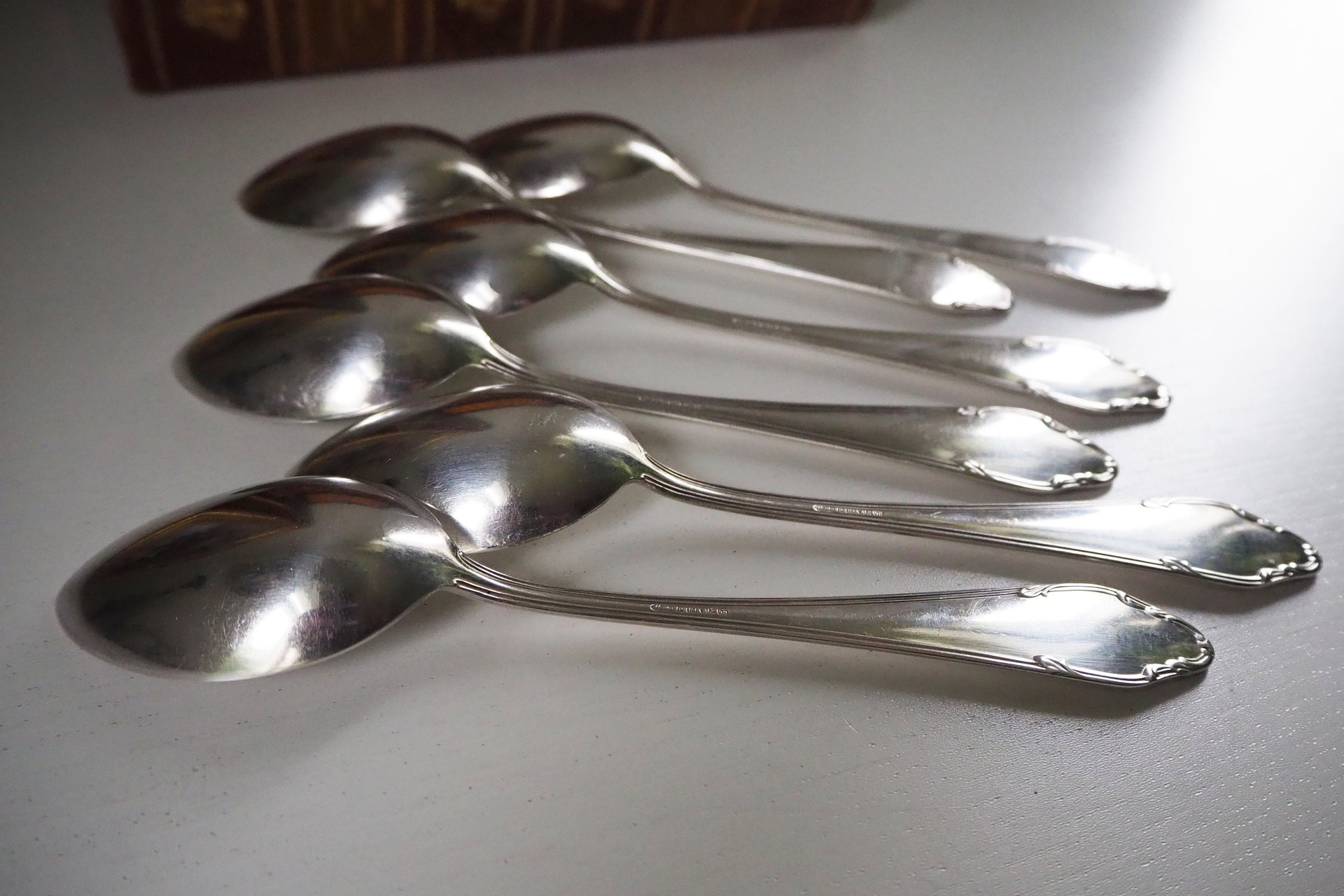 Set of six vintage tablespoons | Vintage silver plated tablespoons | Vintage tablespoon set | Vintage alpacca silver spoons