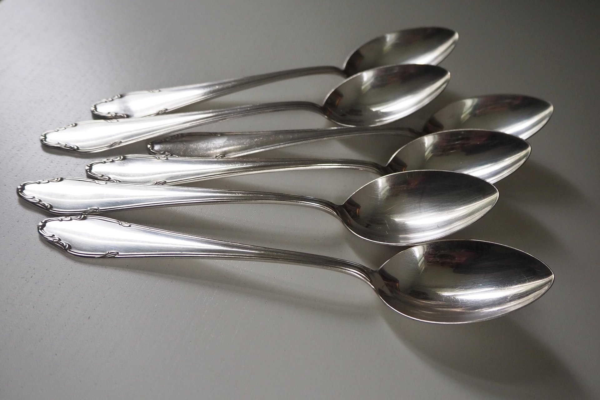Set of six vintage tablespoons | Vintage silver plated tablespoons | Vintage tablespoon set | Vintage alpacca silver spoons