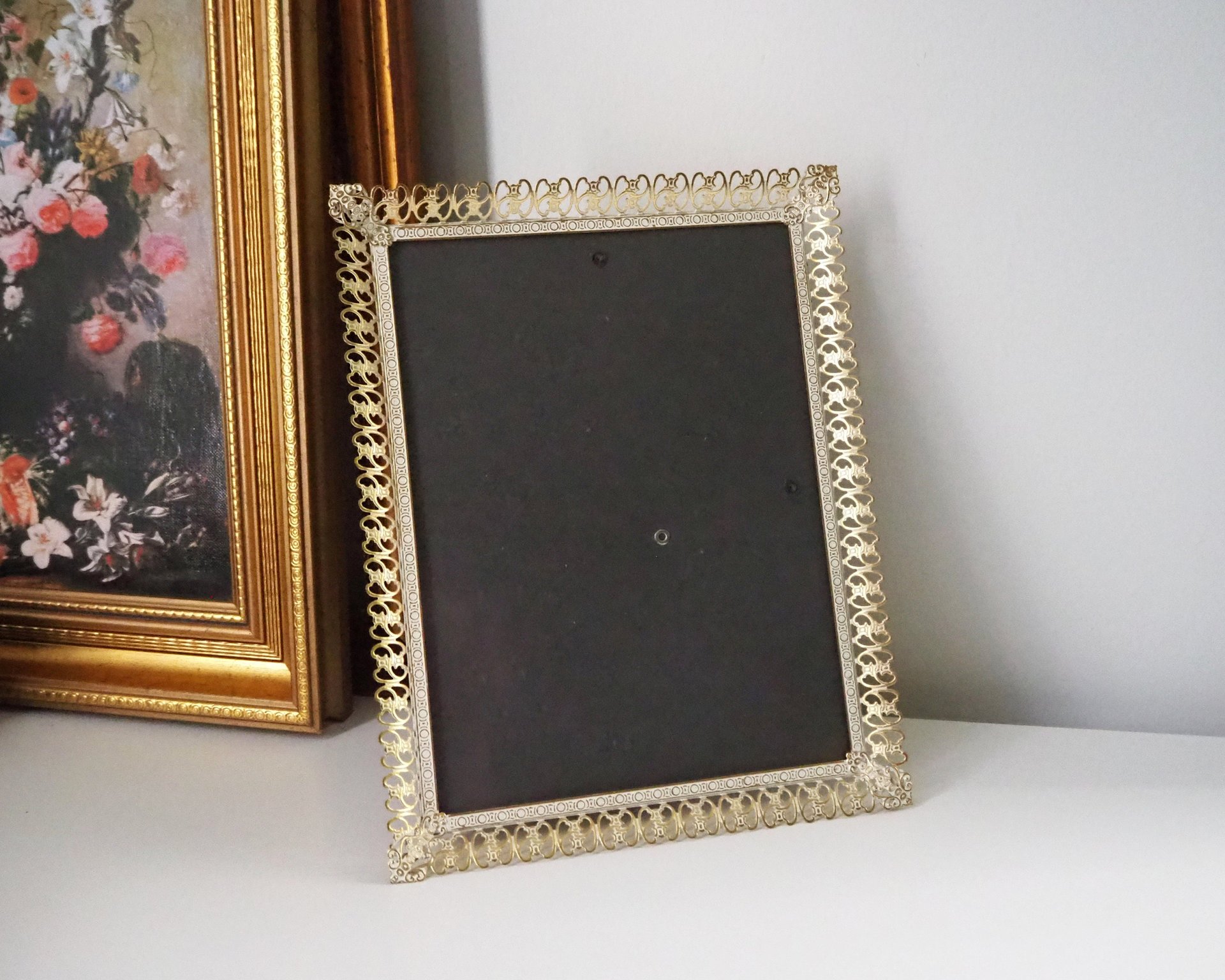 Vintage photo frame 18x24 cm | Vintage brass frame | Brass picture frame | Vintage Jyden picture frame | Danish photo frame