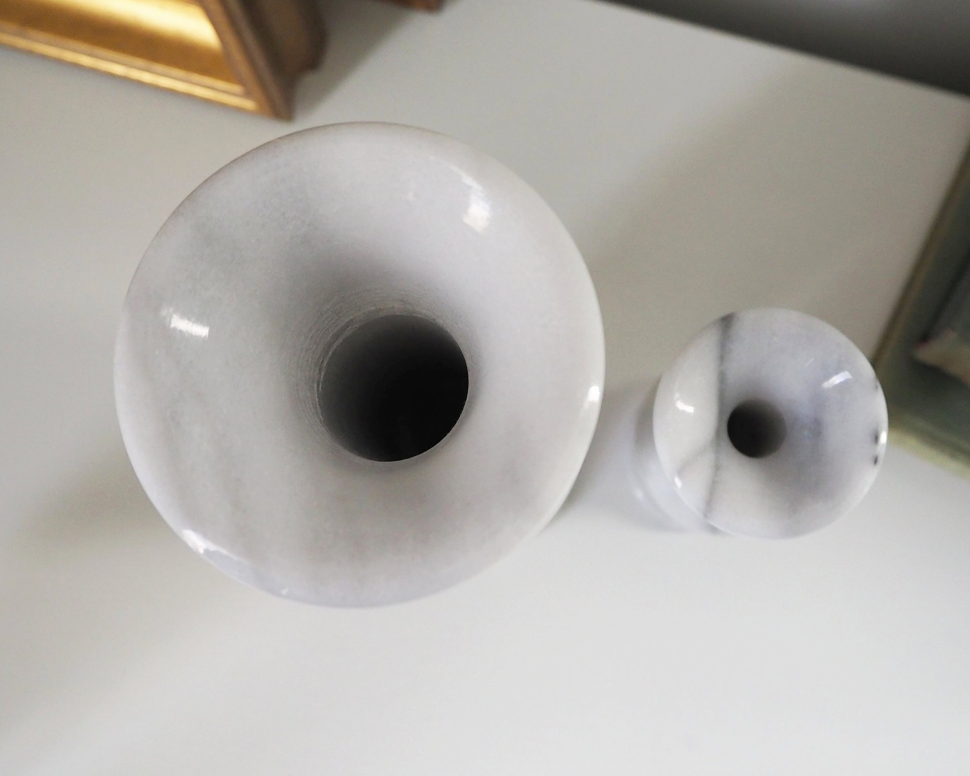 Set of two vintage vases | Marble vases | Vintage bud vase | Vintage single flower vases | Vintage marble vases