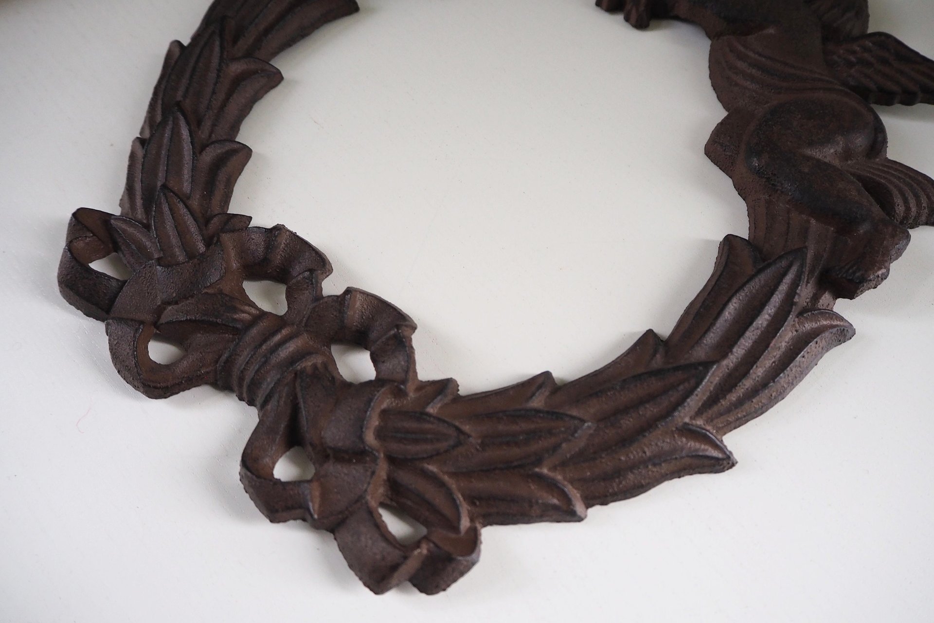 Vintage cast iron wreath | Angel wreath | Cast iron wreath | Vintage Christmas wreath | Cherub wreath | Vintage Christmas decor