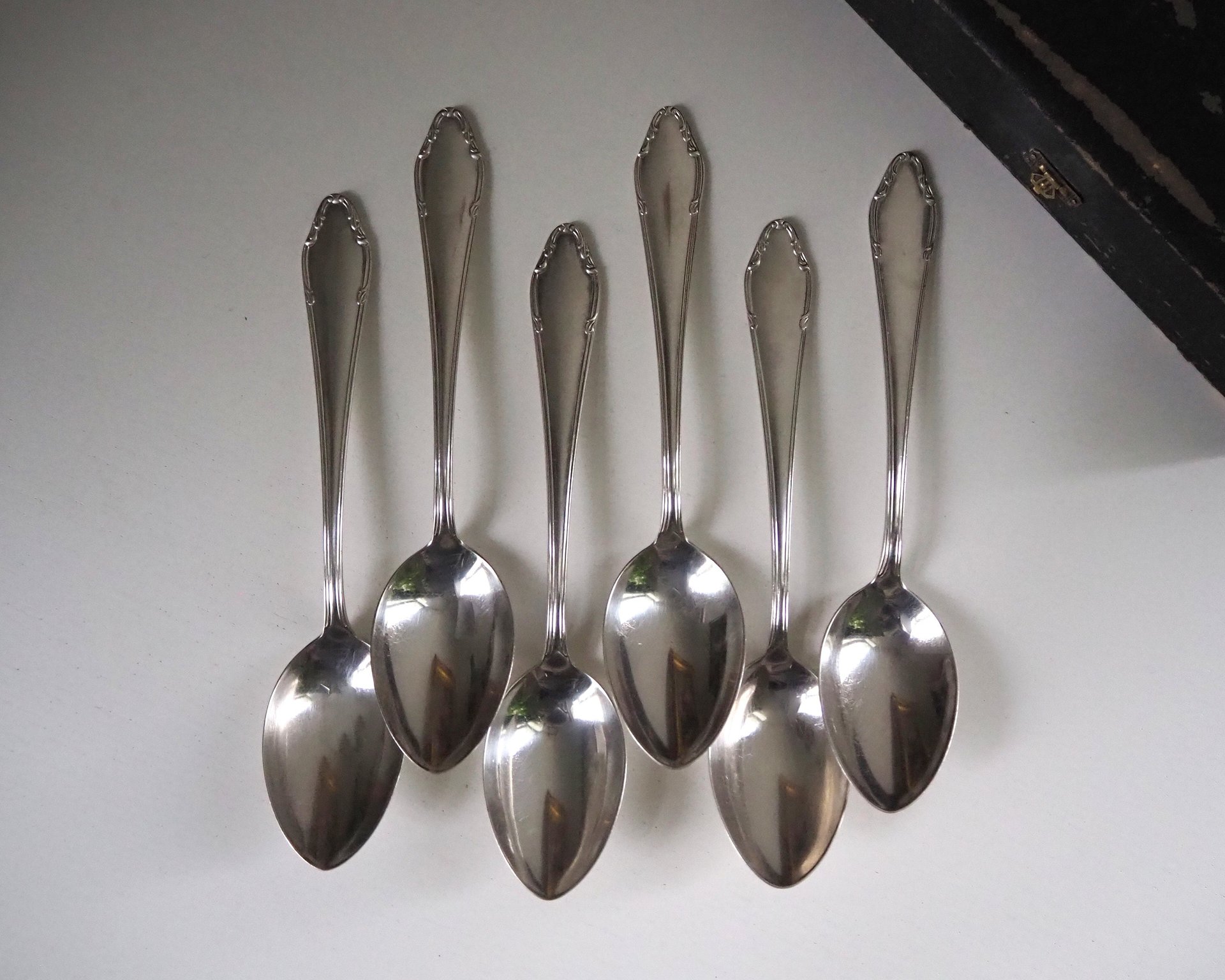 Set of six vintage tablespoons | Vintage silver plated tablespoons | Vintage tablespoon set | Vintage alpacca silver spoons