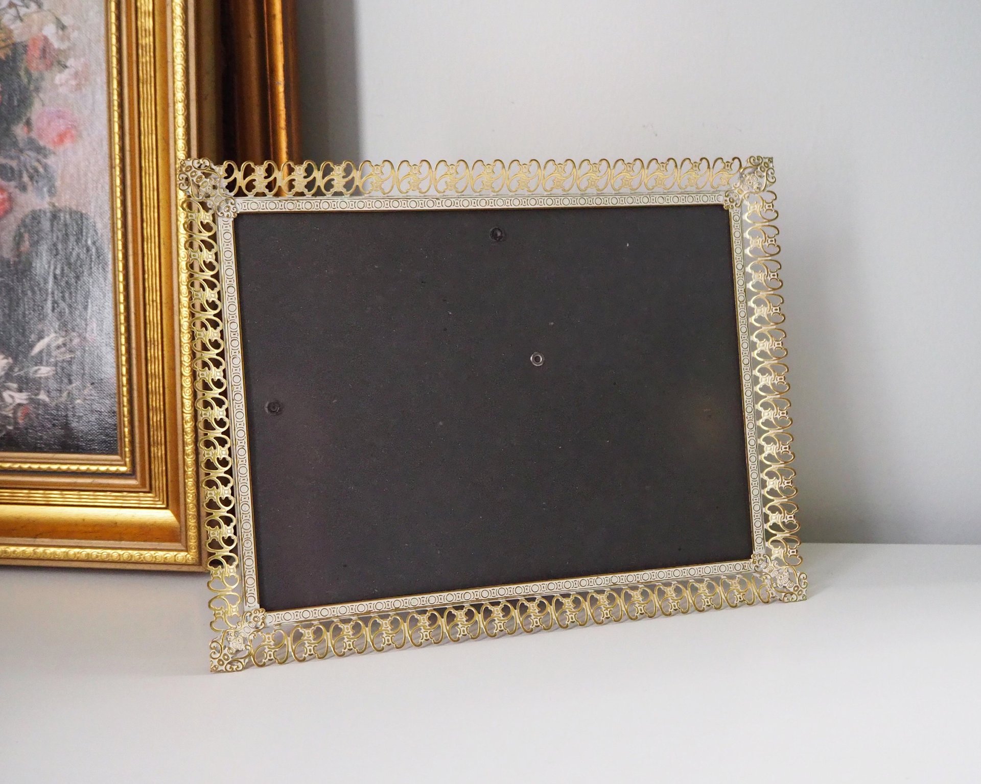 Vintage photo frame 18x24 cm | Vintage brass frame | Brass picture frame | Vintage Jyden picture frame | Danish photo frame