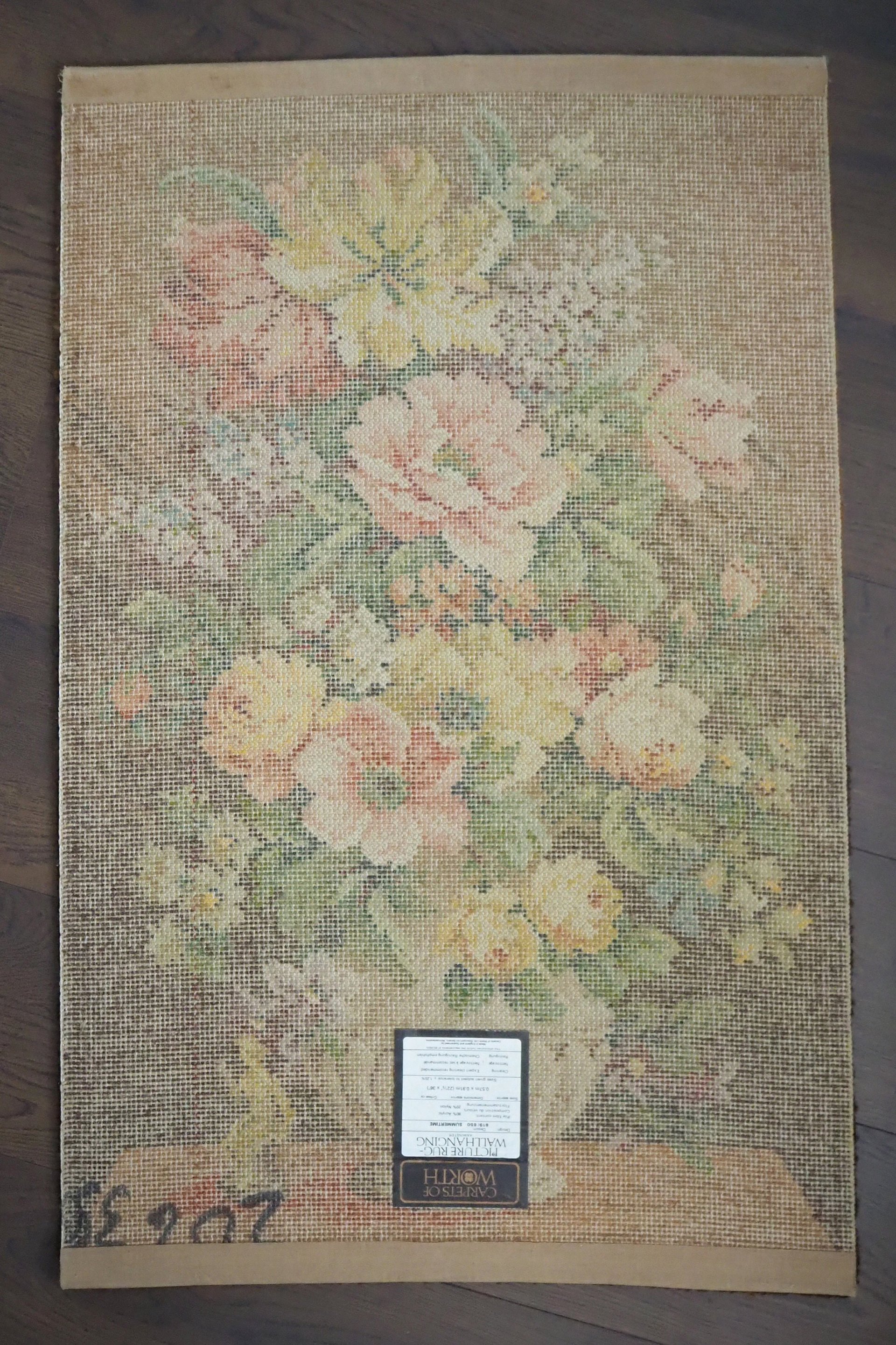 Vintage wall hanging | Carpets of Worth Picture Rug wall hanging | Summertime | Floral wall hanging | Made in England