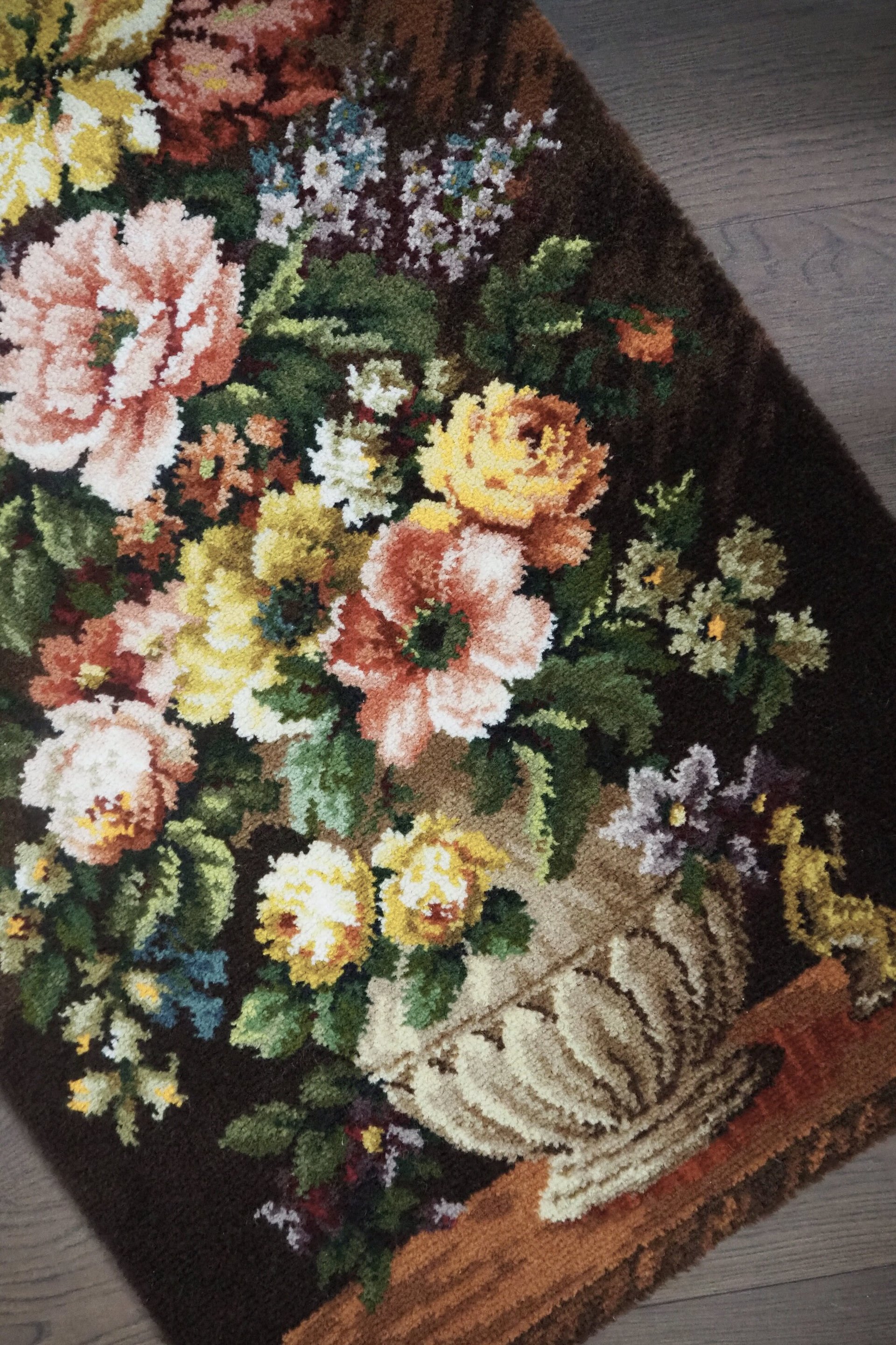Vintage wall hanging | Carpets of Worth Picture Rug wall hanging | Summertime | Floral wall hanging | Made in England