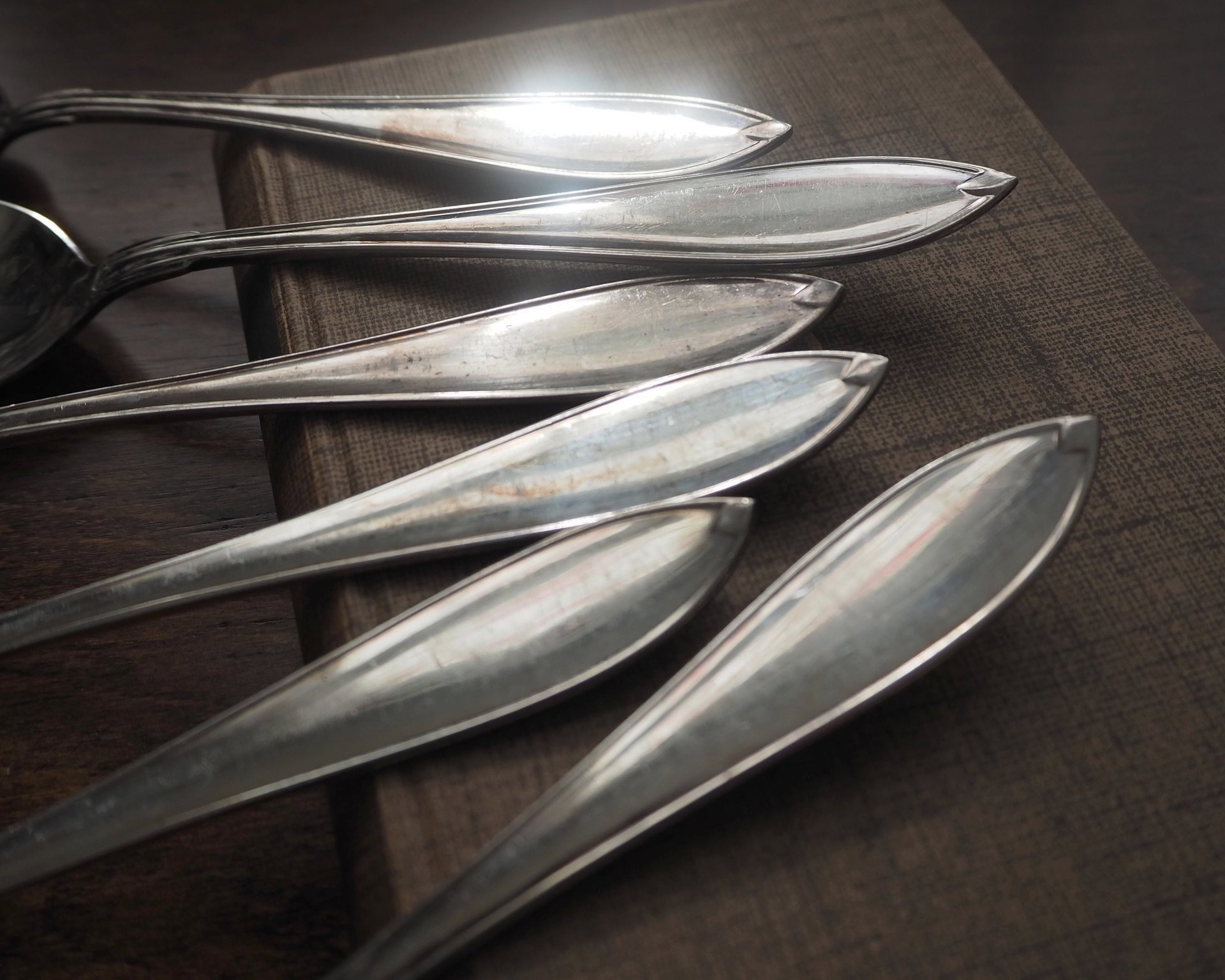 Set of six vintage tablespoons | Large vintage spoons | Vintage silver plated spoons | Vintage tablespoons | Vintage alpacca silver spoons