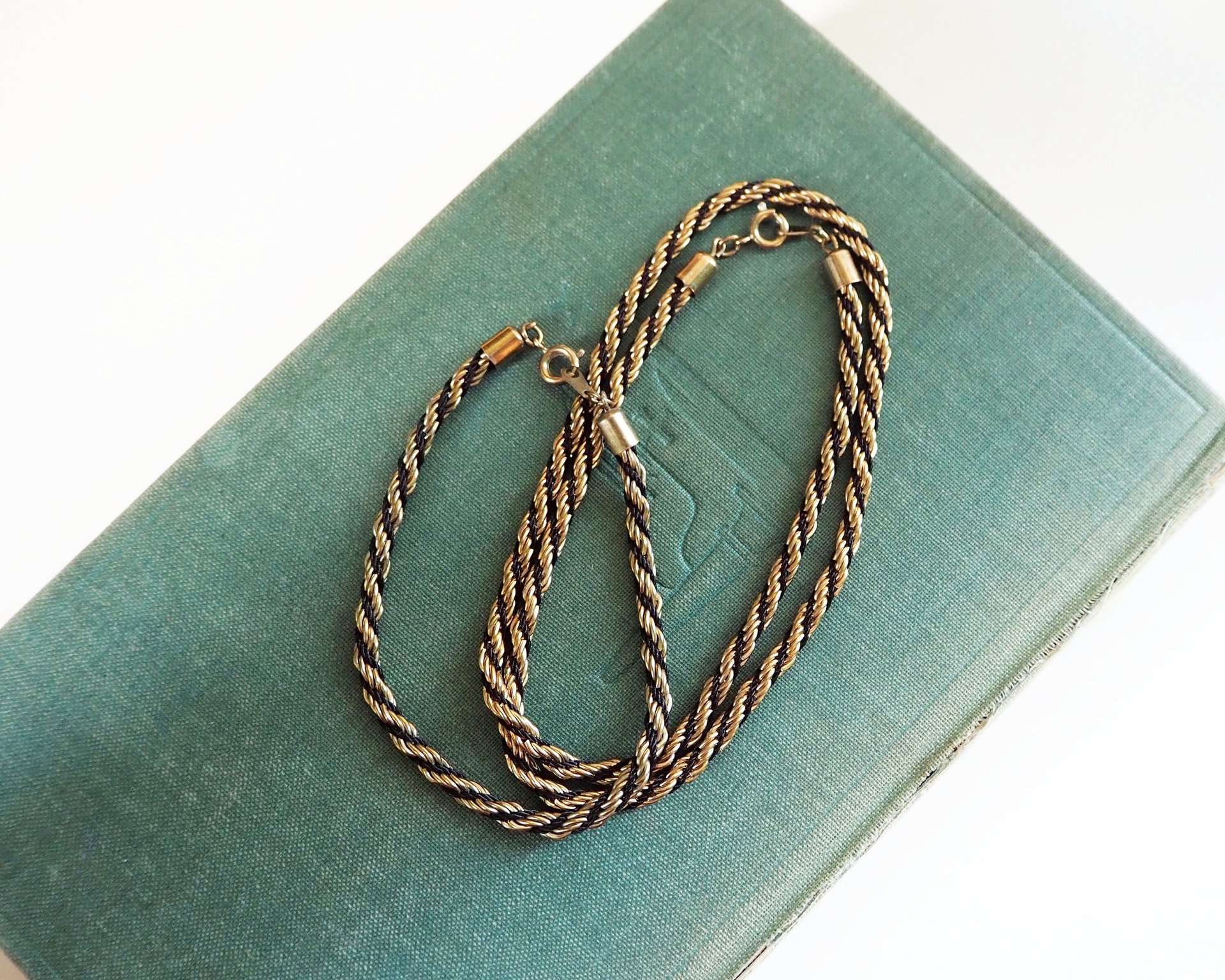 Vintage twist rope necklace and bracelet | Silver tone necklace and bracelet set | Rope chain necklace | Twist rope necklace | Matching set