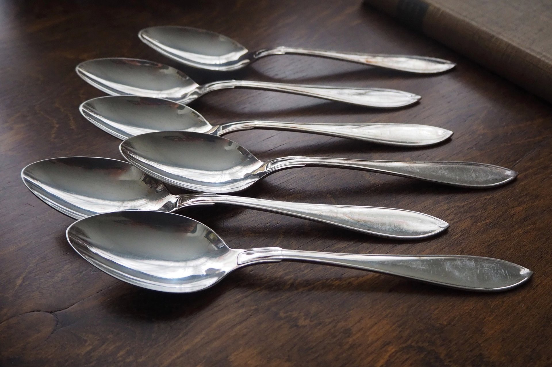 Set of six vintage tablespoons | Large vintage spoons | Vintage silver plated spoons | Vintage tablespoons | Vintage alpacca silver spoons