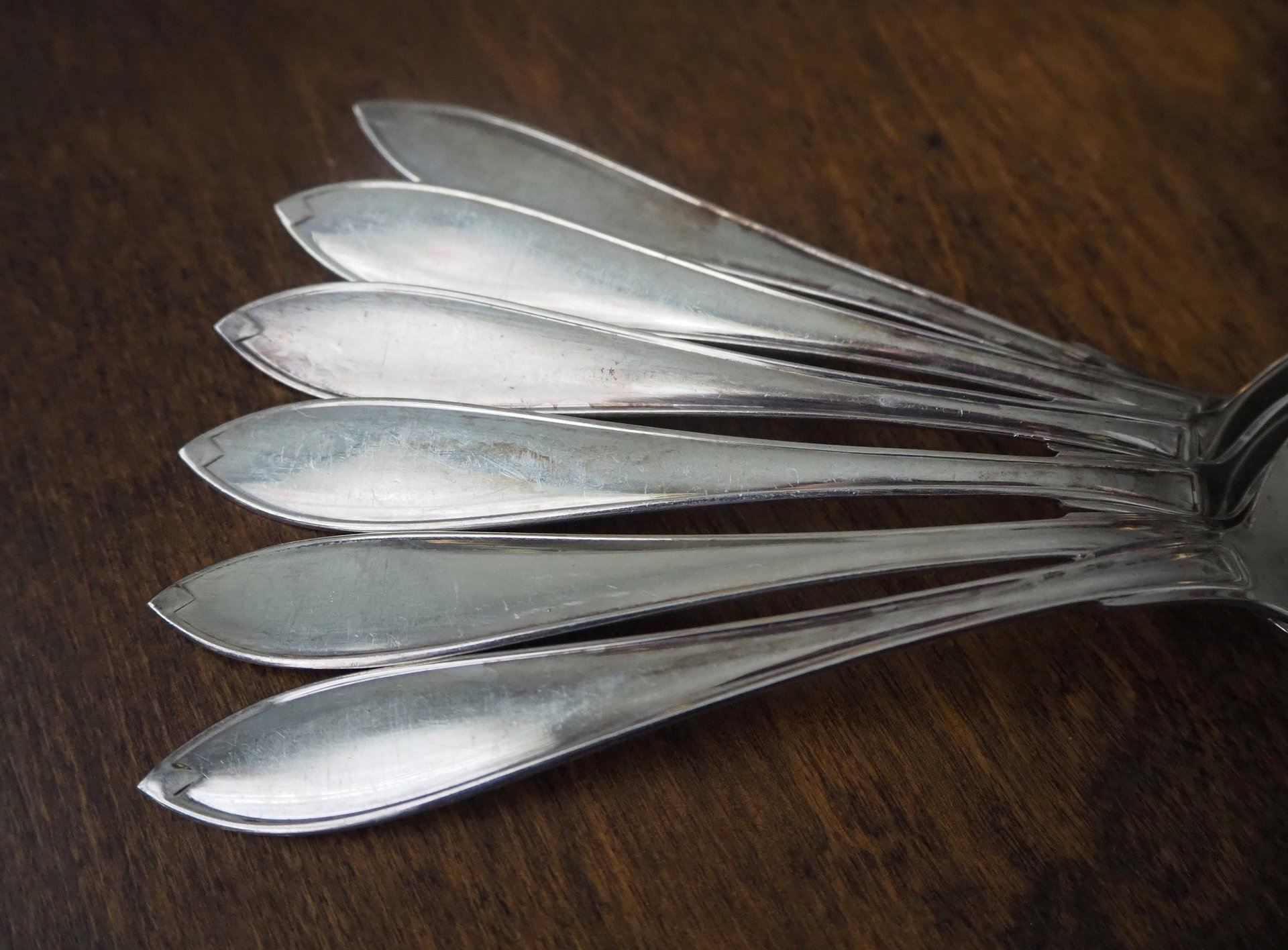 Set of six vintage tablespoons | Large vintage spoons | Vintage silver plated spoons | Vintage tablespoons | Vintage alpacca silver spoons