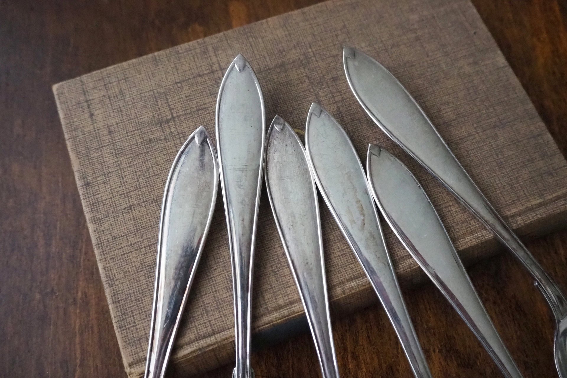 Set of six vintage tablespoons | Large vintage spoons | Vintage silver plated spoons | Vintage tablespoons | Vintage alpacca silver spoons