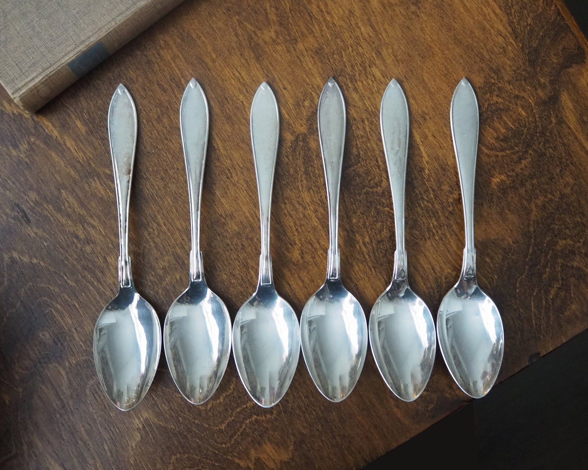 Set of six vintage tablespoons | Large vintage spoons | Vintage silver plated spoons | Vintage tablespoons | Vintage alpacca silver spoons
