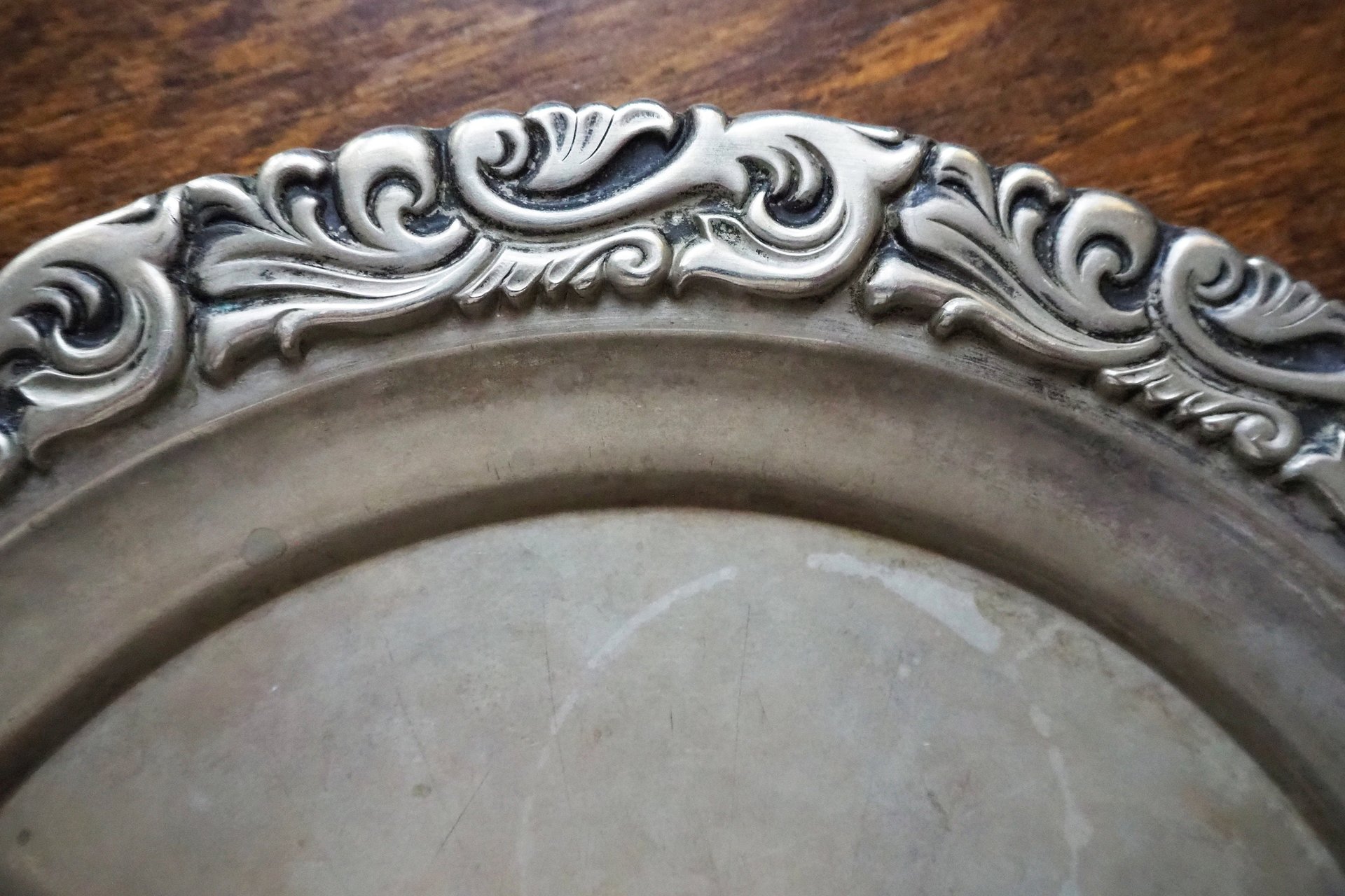 Vintage alpacca silver tray | Alpacca silver platter | Vintage serving tray | Engraved silver tray | Made in Finland