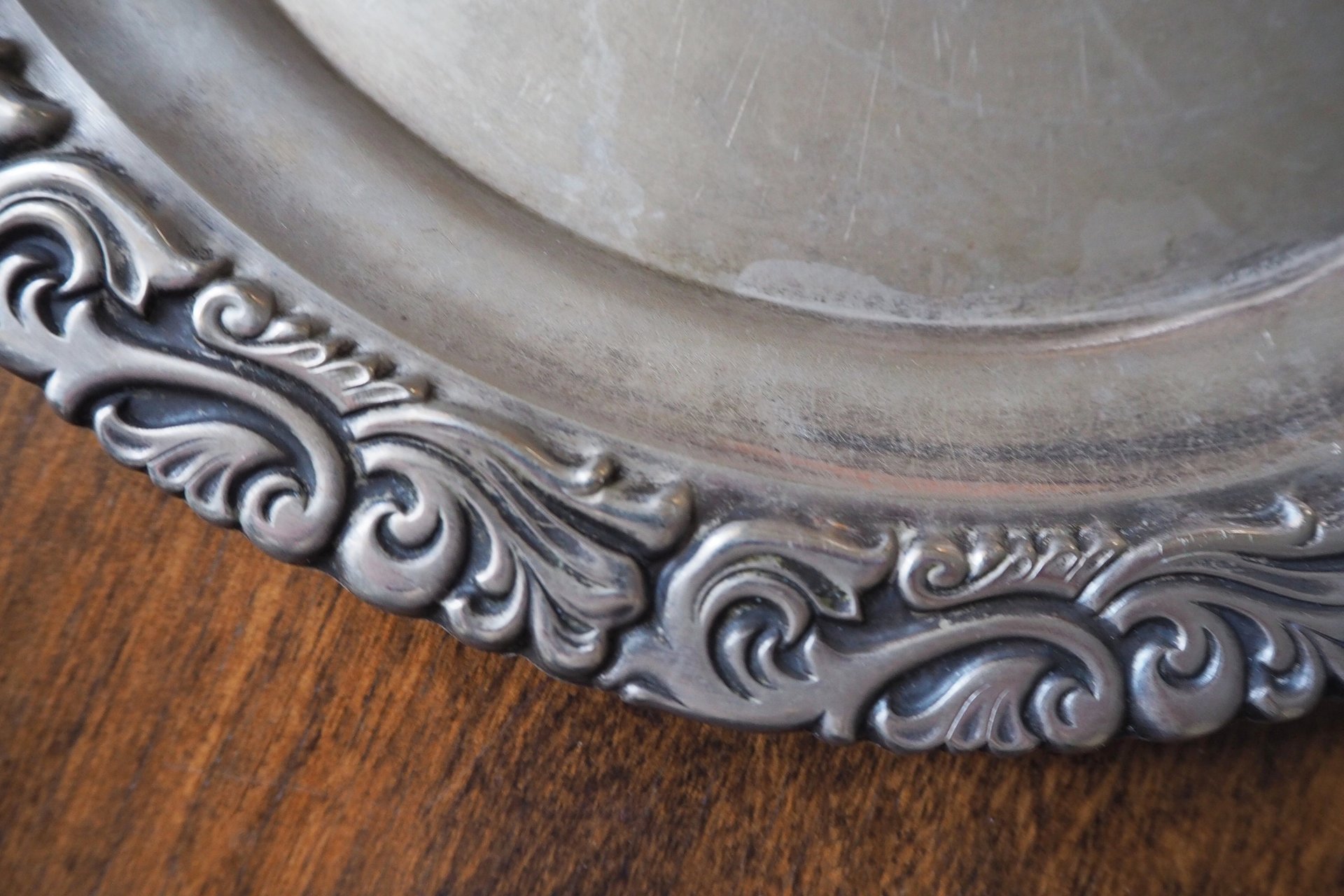 Vintage alpacca silver tray | Alpacca silver platter | Vintage serving tray | Engraved silver tray | Made in Finland