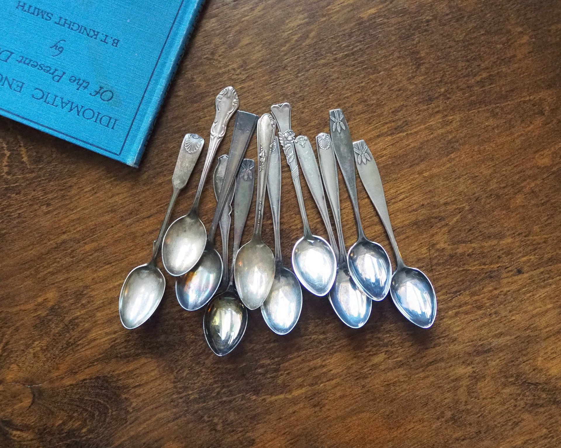 Set of six vintage coffee spoons | Small vintage spoons | Mismatched vintage spoons | Vintage coffee spoon set | Vintage alpacca spoons