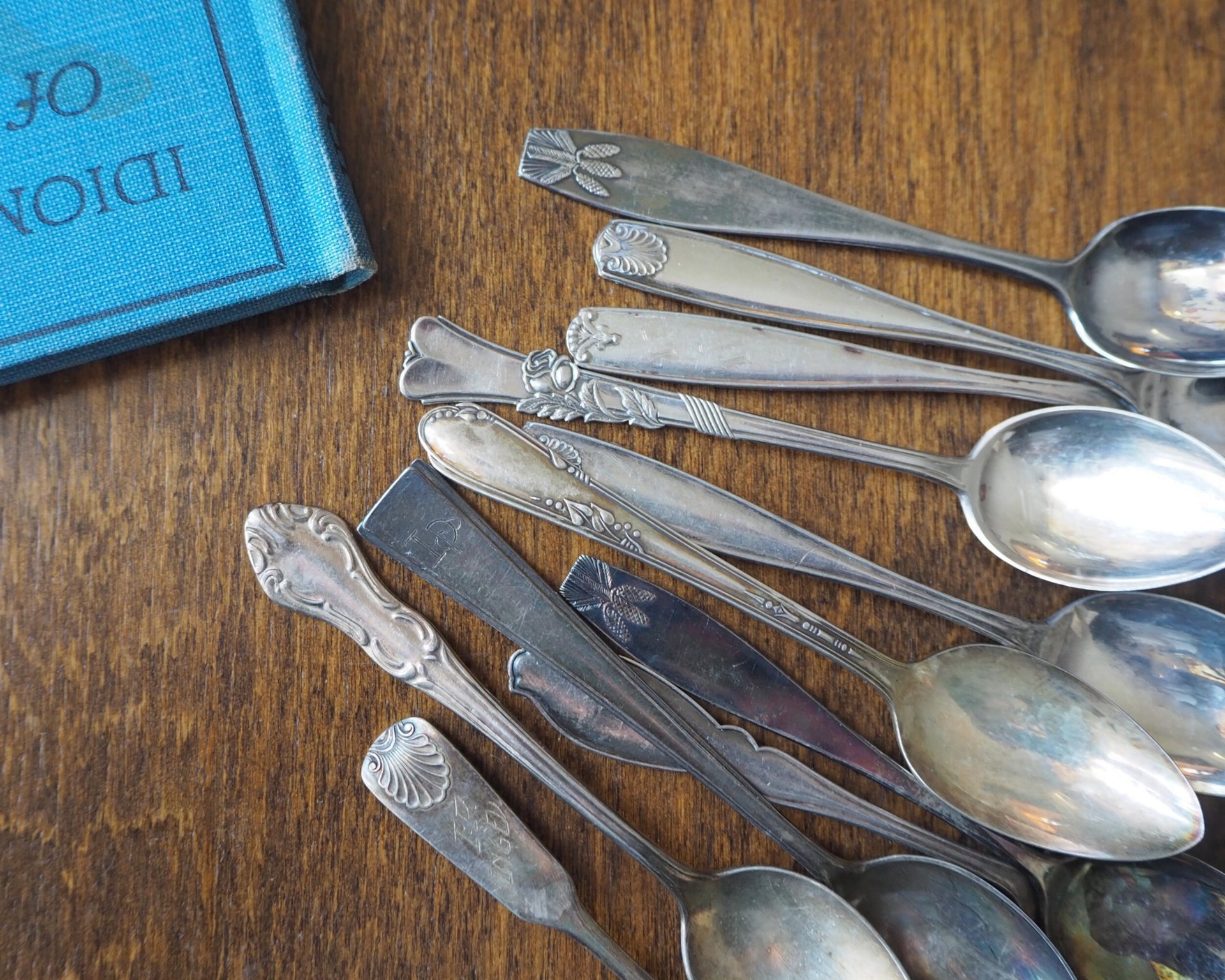 Set of six vintage coffee spoons | Small vintage spoons | Mismatched vintage spoons | Vintage coffee spoon set | Vintage alpacca spoons