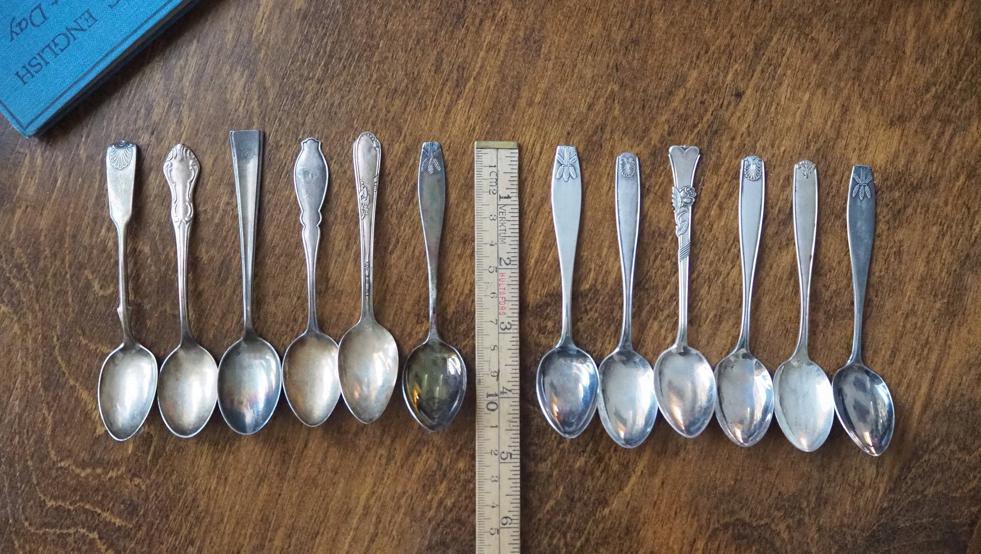 Set of six vintage coffee spoons | Small vintage spoons | Mismatched vintage spoons | Vintage coffee spoon set | Vintage alpacca spoons