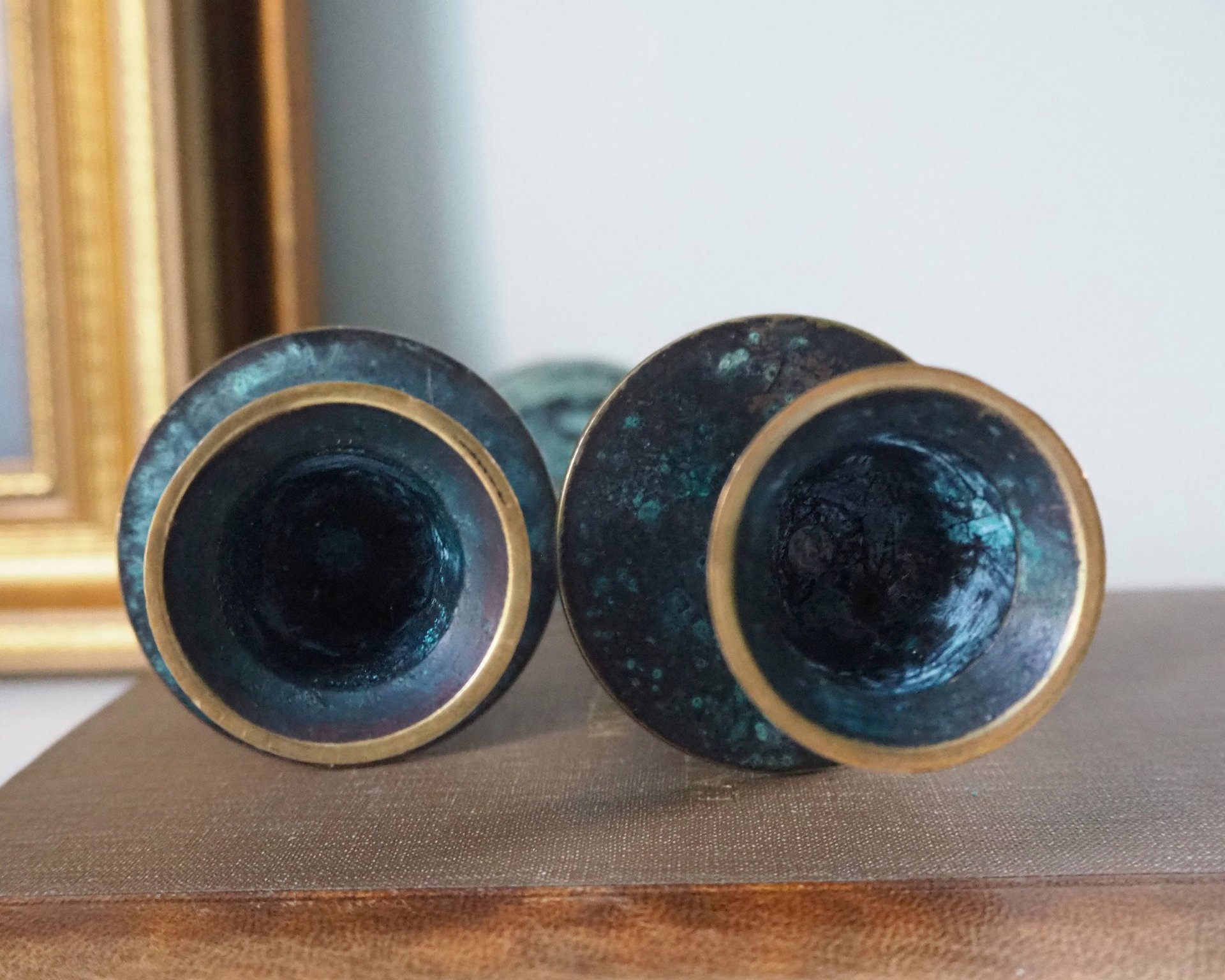 Pair of vintage candlestick holders | Twisted candlestick holders | Tall brass candlestick holders | Matching candlestick holders