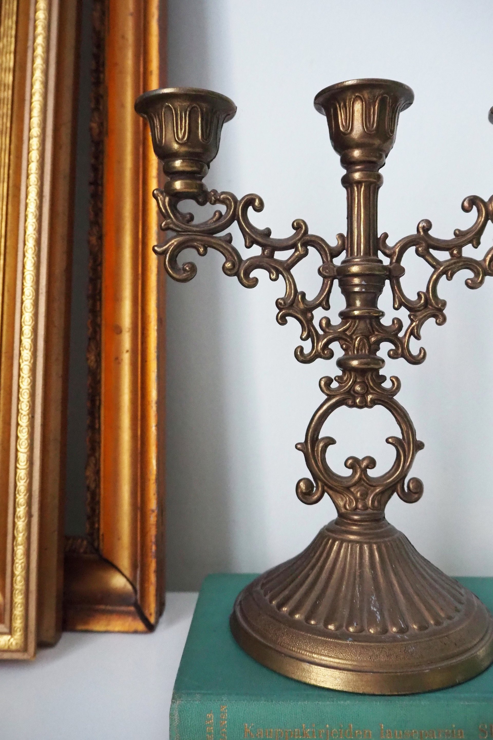 Vintage three arm candelabra | Ornate candelabra | Three arm candlestick holder | Vintage candelabrum | Small candelabrum