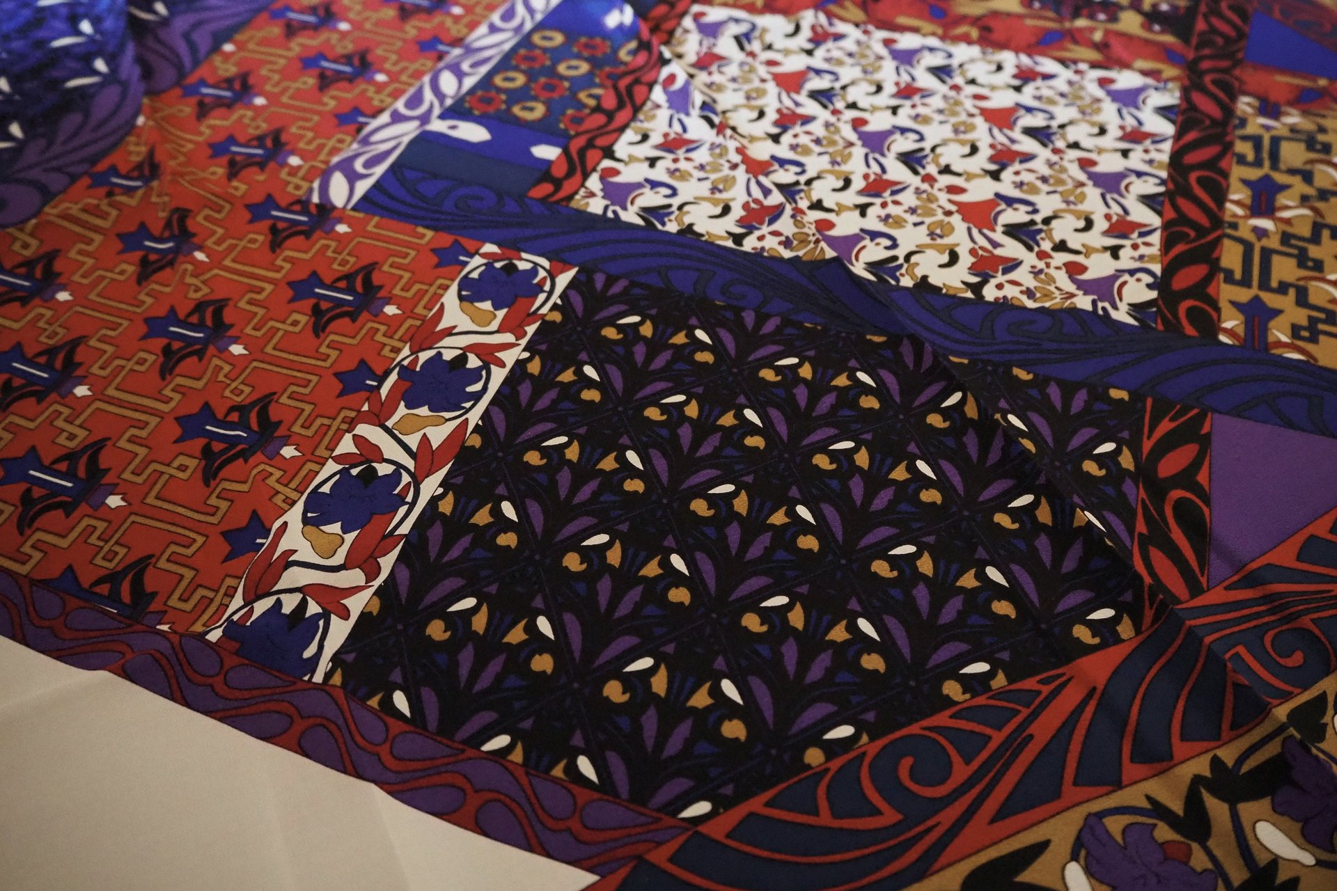 Vintage silk scarf | Vintage Marja Kurki scarf | Marja Kurki silk scarf | Geometric vintage silk scarf