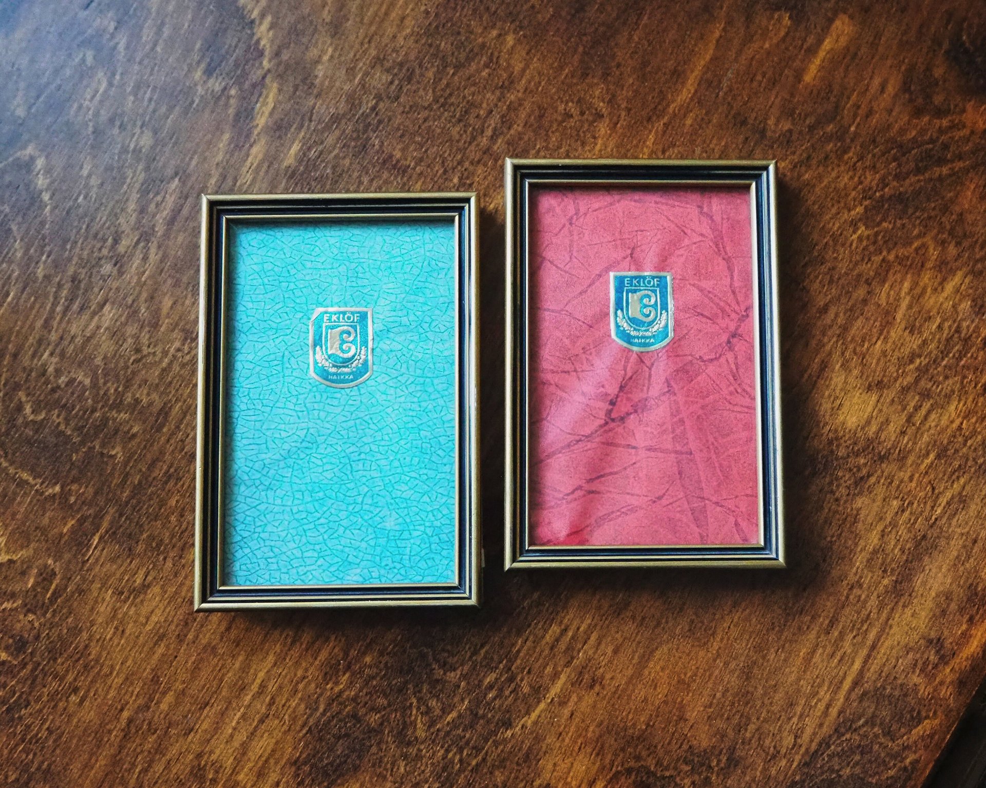 Set of two vintage frames | Vintage wooden picture frames | Vintage Eklöf photo frame | Made in Finland