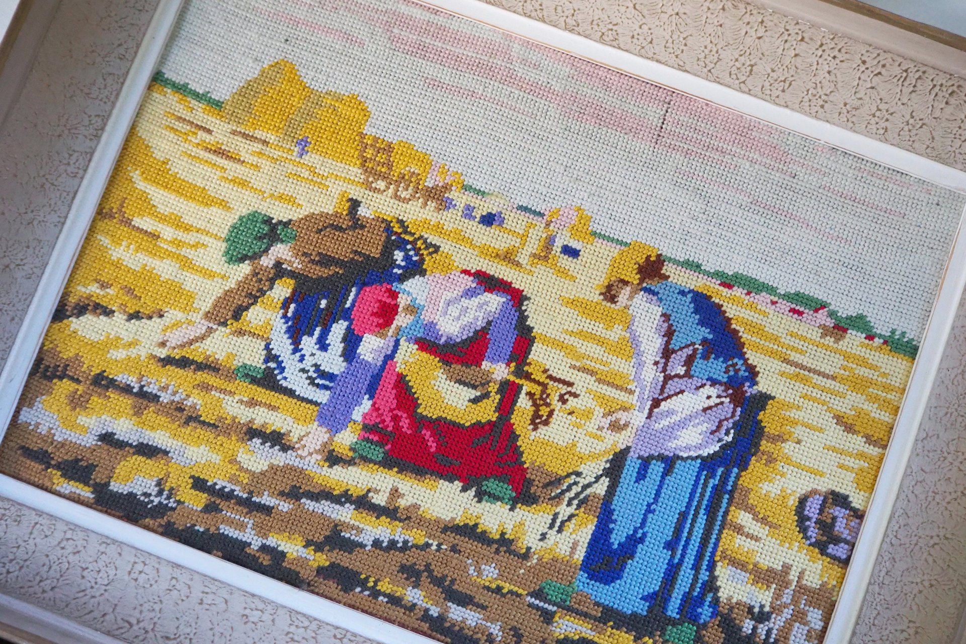 Vintage needlepoint wall art | Scenery needlepoint | Scandinavian wall art | Needlepoint wall hanging | Wool needlepoint