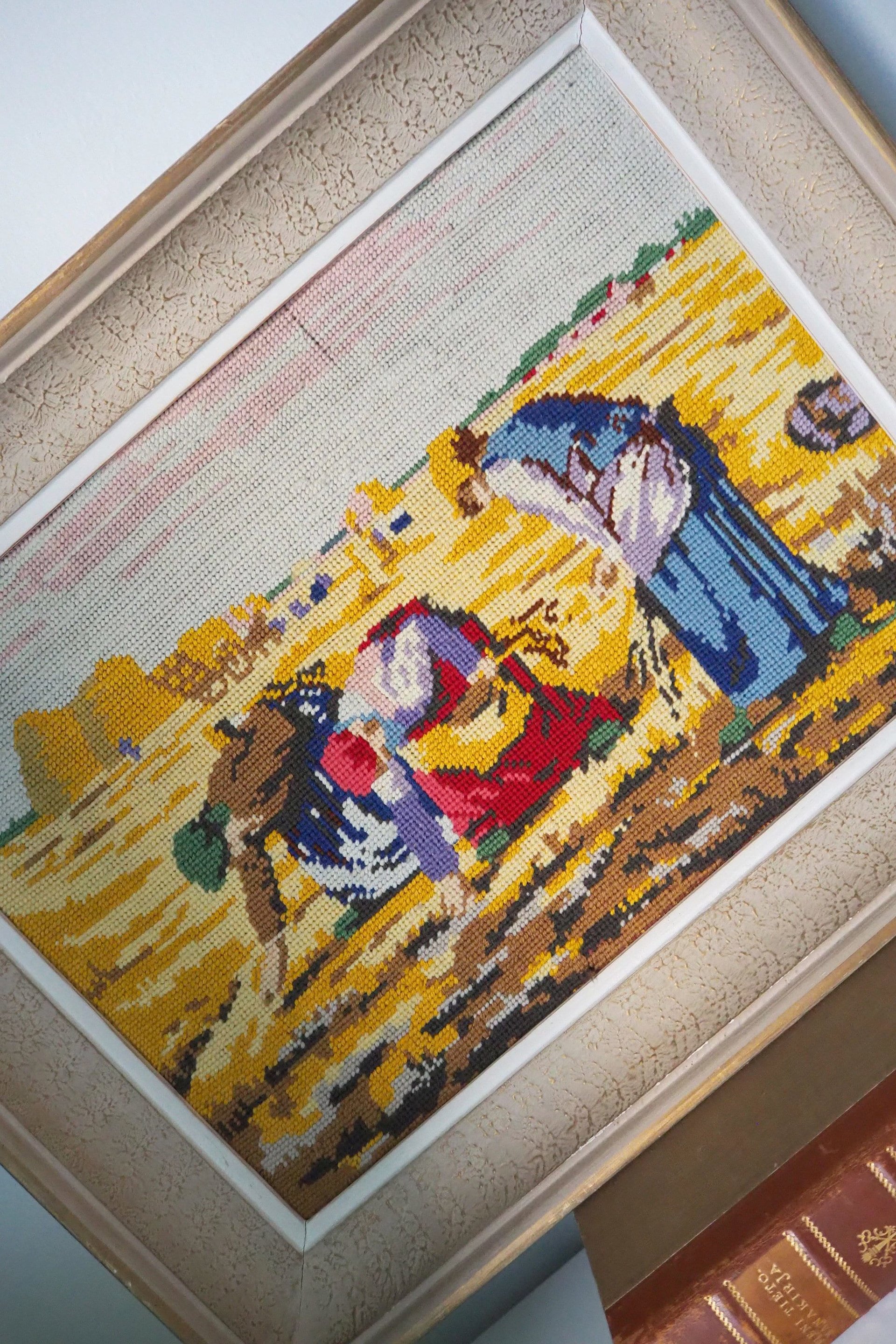 Vintage needlepoint wall art | Scenery needlepoint | Scandinavian wall art | Needlepoint wall hanging | Wool needlepoint