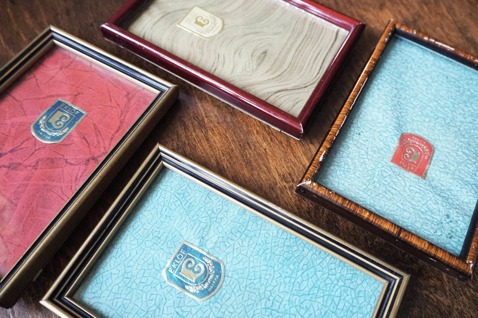 Set of two vintage frames | Vintage wooden picture frames | Vintage Eklöf photo frame | Made in Finland