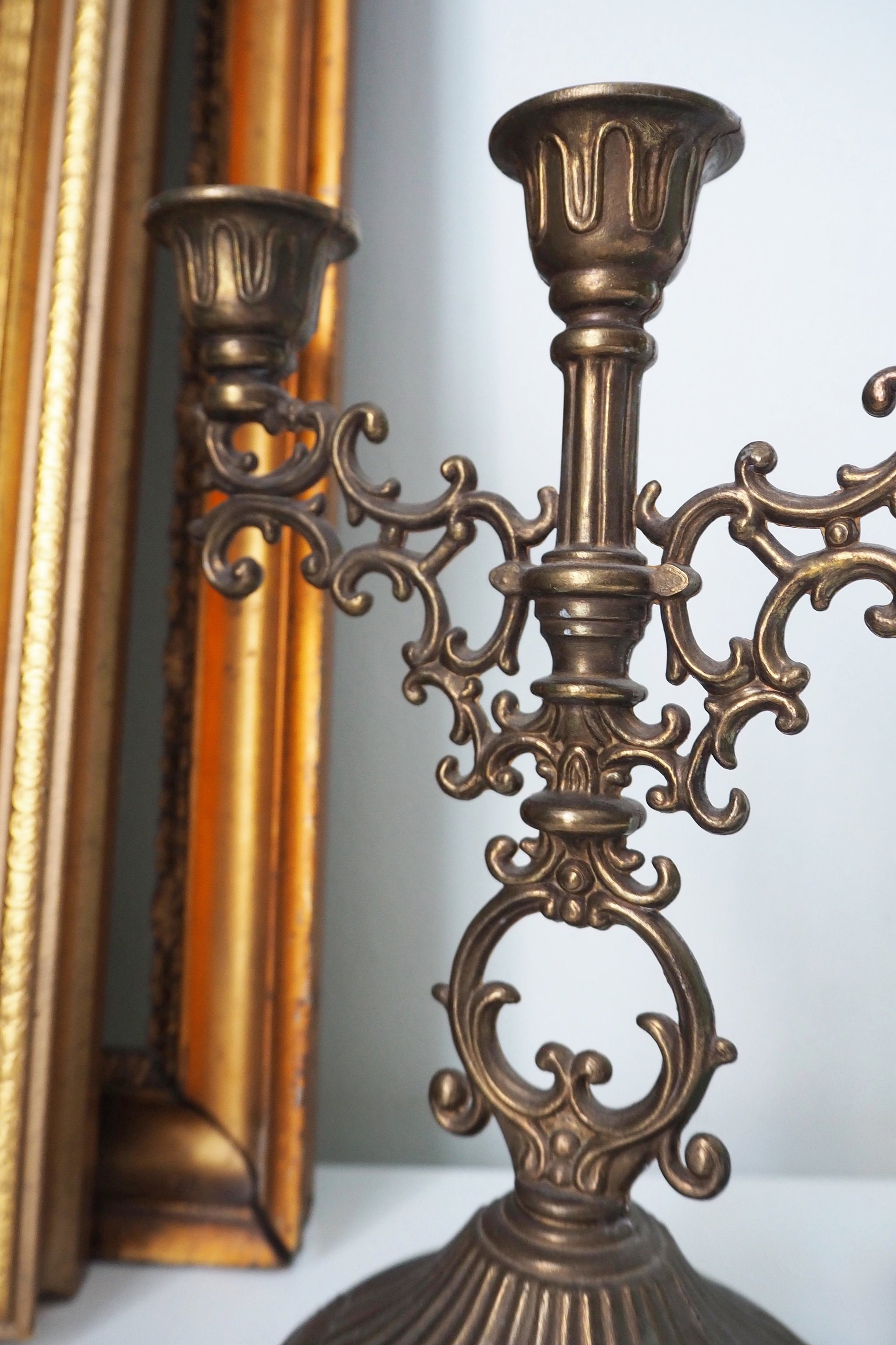 Vintage three arm candelabra | Ornate candelabra | Three arm candlestick holder | Vintage candelabrum | Small candelabrum
