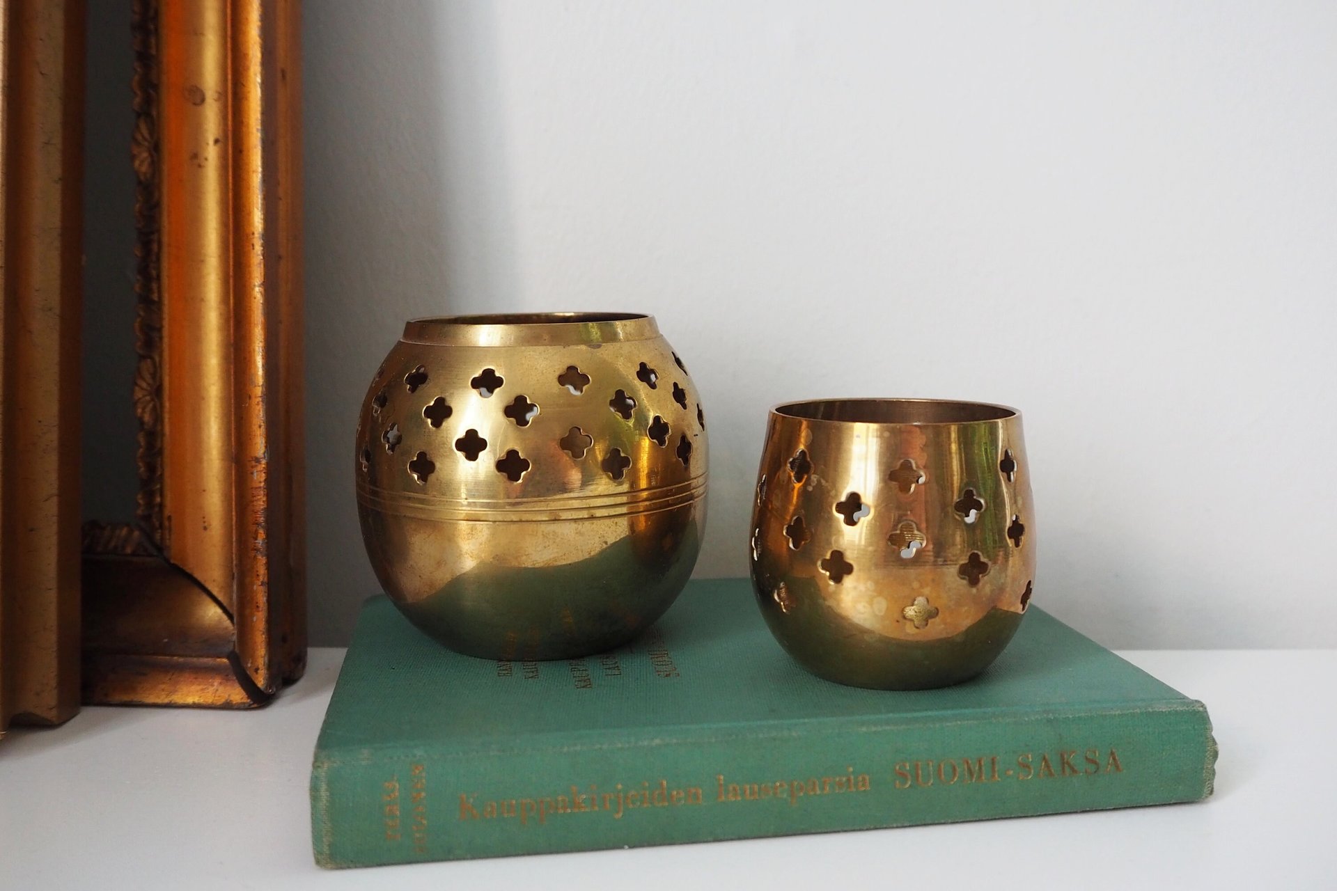 Vintage tealight holder sets | Brass candleholders | Vintage brass tealight holders | Brass tealight holders | Candleholder sets