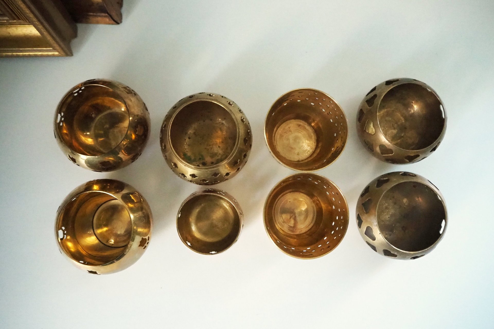 Vintage tealight holder sets | Brass candleholders | Vintage brass tealight holders | Brass tealight holders | Candleholder sets