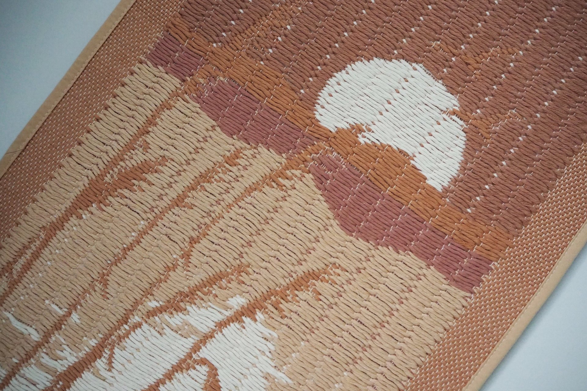 Vintage wall hanging | Pastel wall hanging | Vintage pink wall hanging | Scandinavian woven textile | Made in Finland