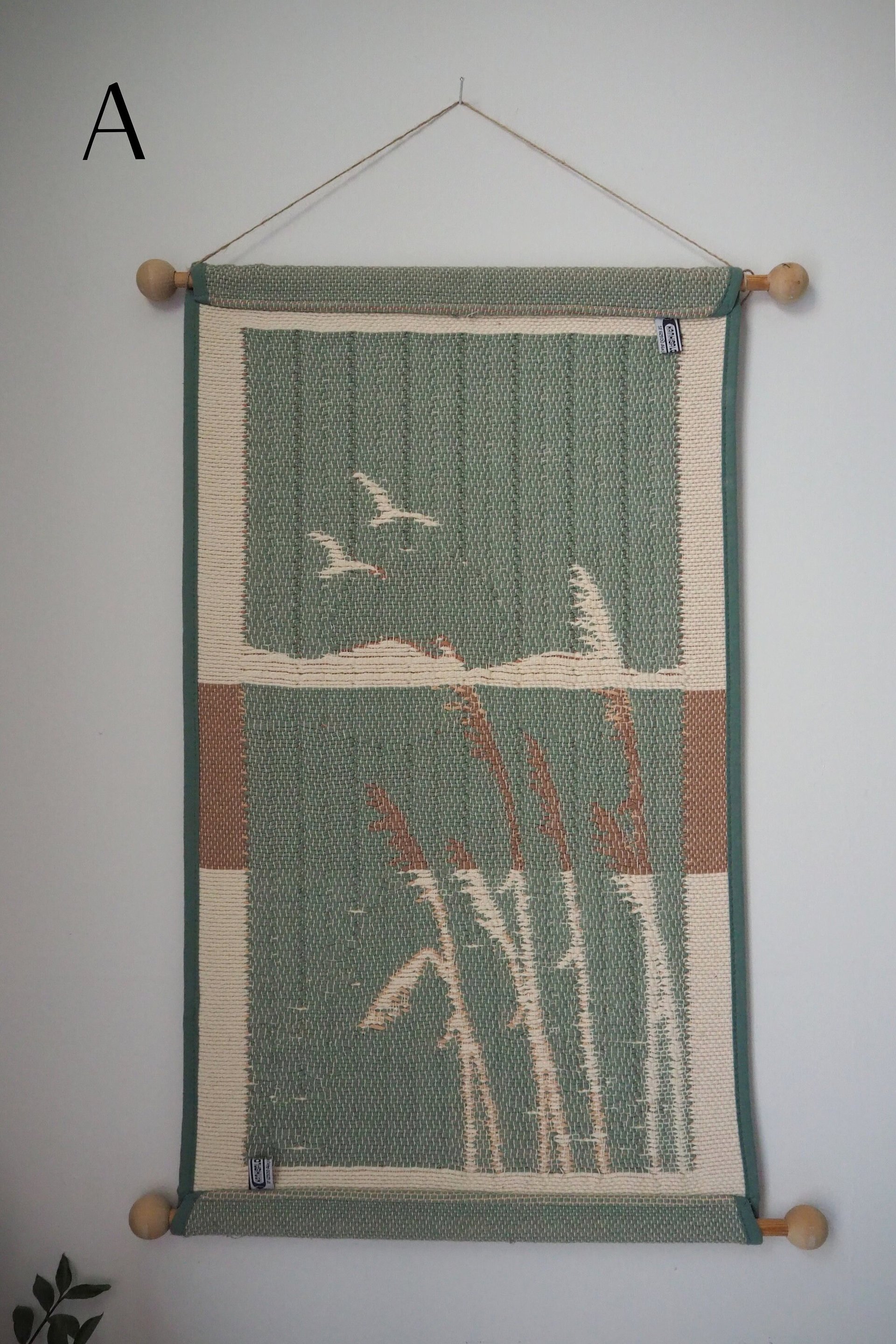 Vintage wall hanging | Pastel wall hanging | Vintage pink wall hanging | Scandinavian woven textile | Made in Finland