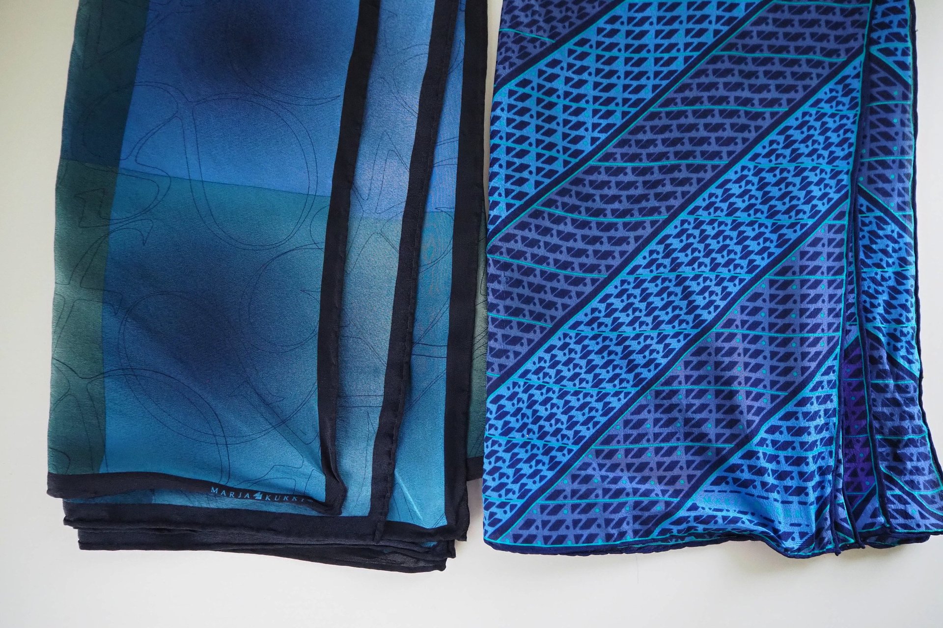 Vintage silk scarf | Vintage Marja Kurki scarf | Marja Kurki silk scarf | Geometric vintage silk scarf