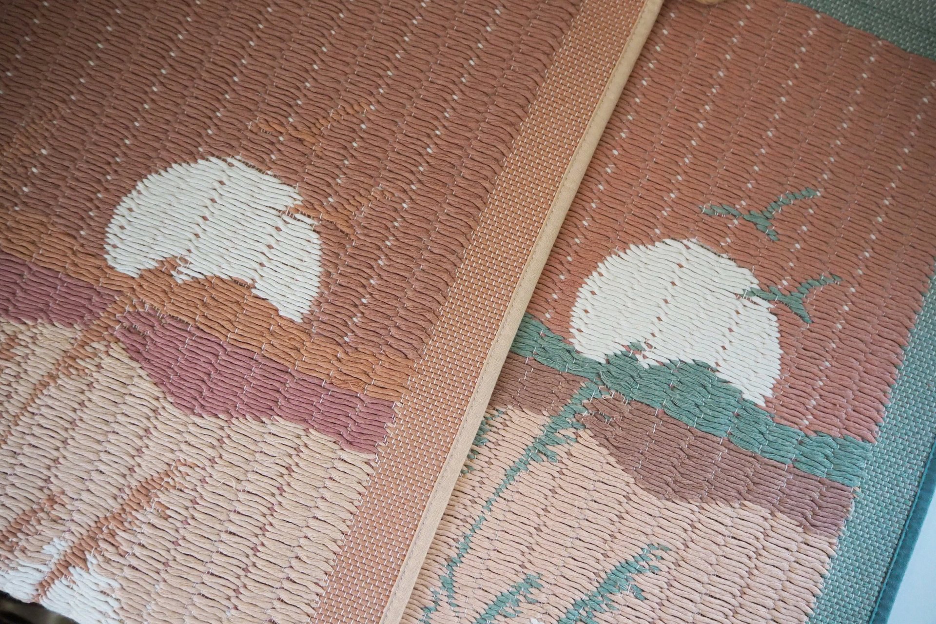 Vintage wall hanging | Pastel wall hanging | Vintage pink wall hanging | Scandinavian woven textile | Made in Finland
