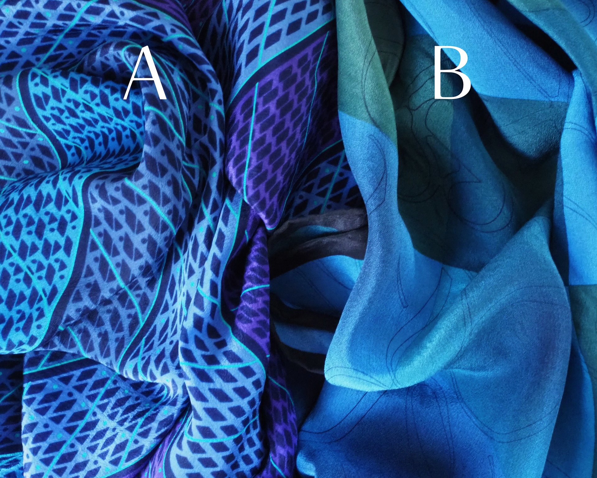 Vintage silk scarf | Vintage Marja Kurki scarf | Marja Kurki silk scarf | Geometric vintage silk scarf