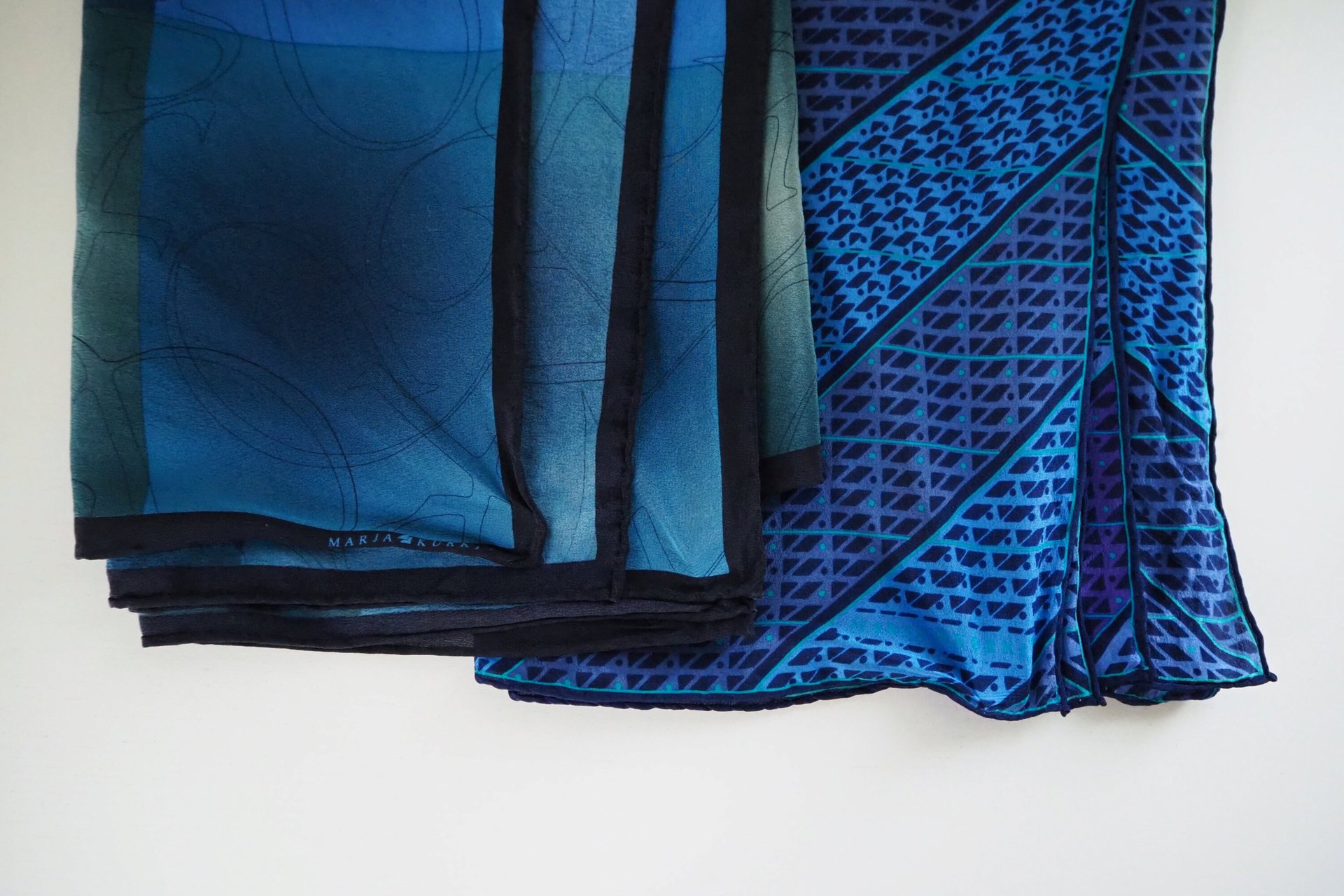Vintage silk scarf | Vintage Marja Kurki scarf | Marja Kurki silk scarf | Geometric vintage silk scarf