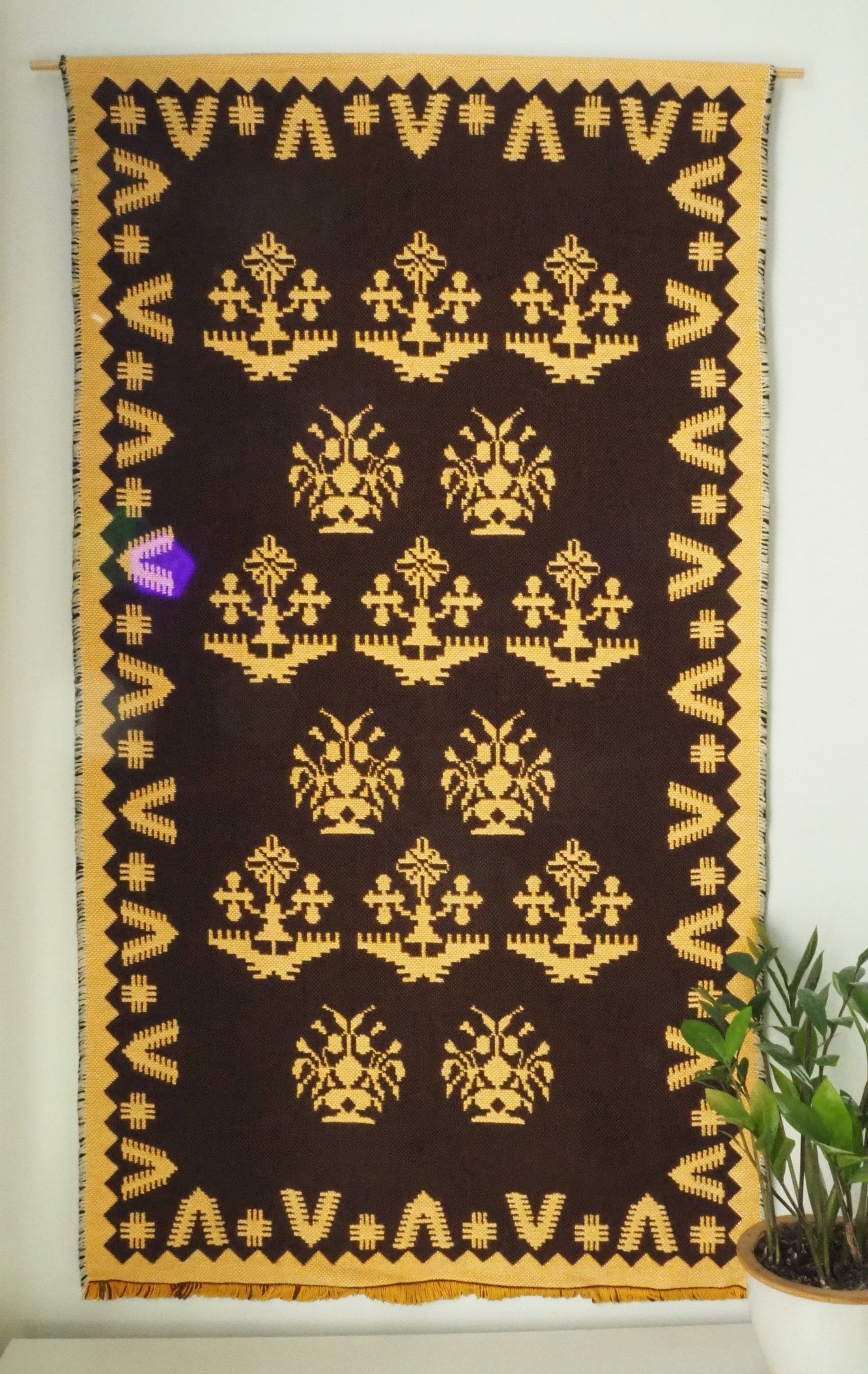 Vintage wall hanging | Brown and yellow wall hanging | Scandinavian wall hanging | Vintage wall tapestry | Handmade wall tapestry