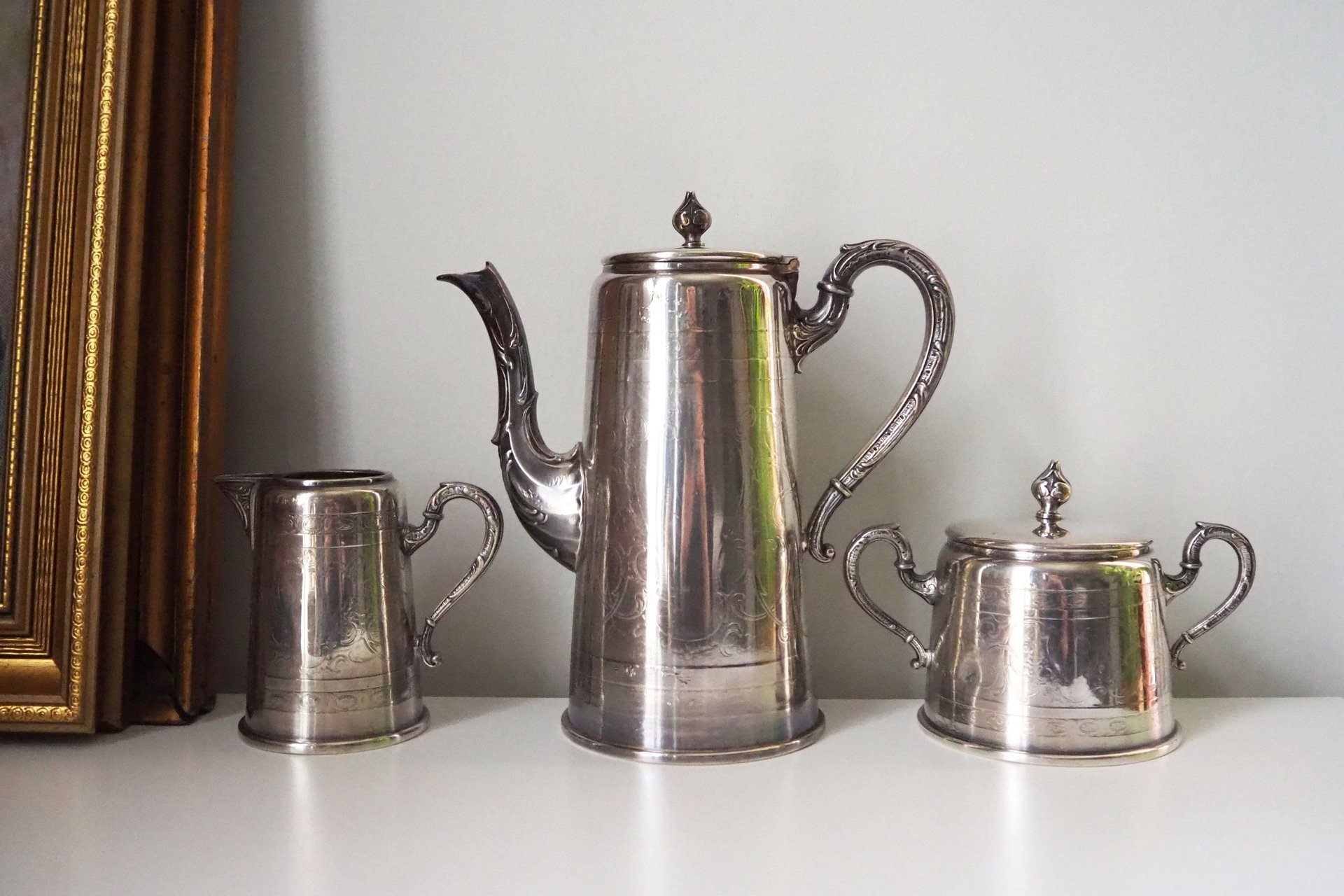 Vintage silver plated WMF coffee set | Antique WMF coffee / tea set | WMF silver plated teapot set | Made in Germany