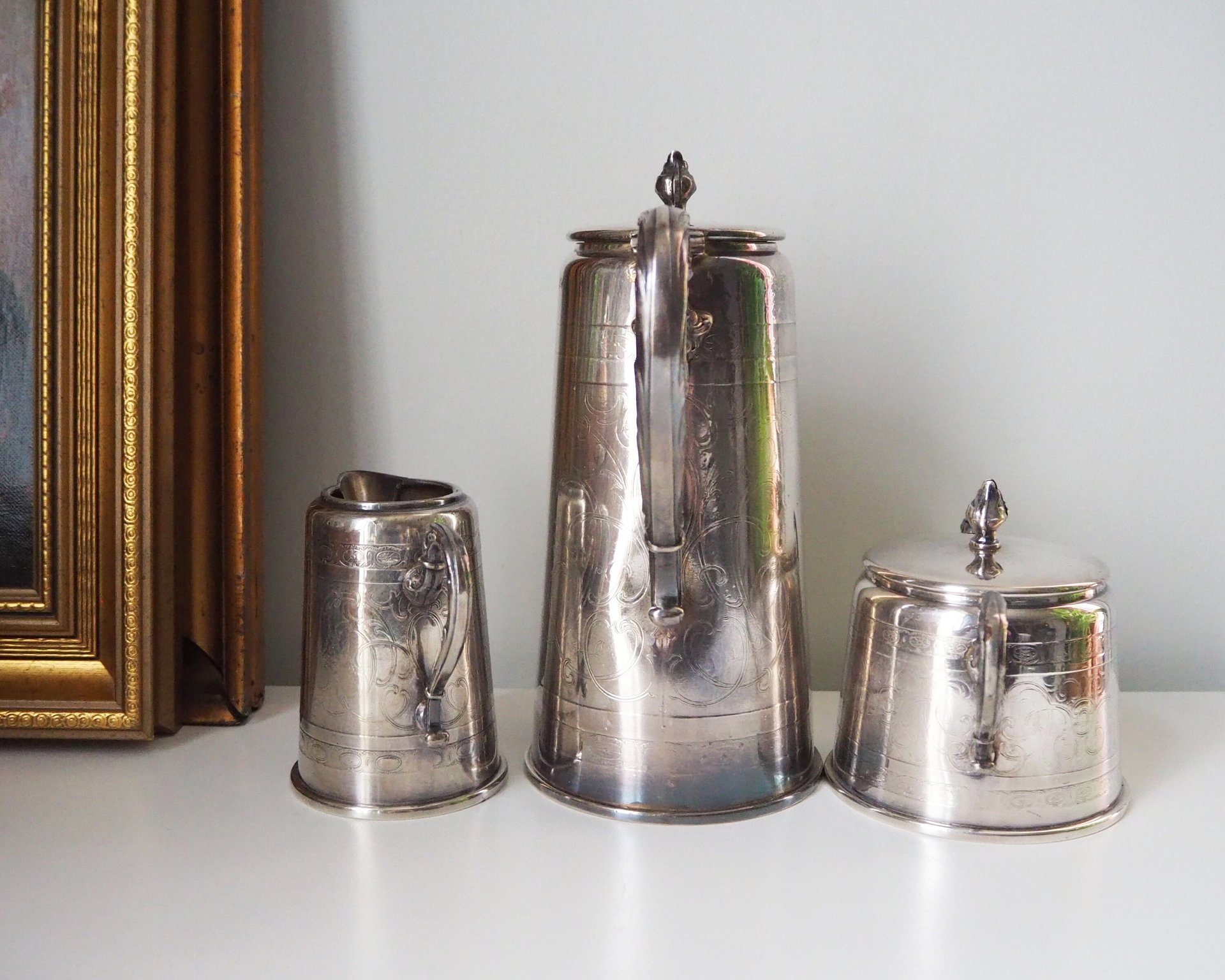 Vintage silver plated WMF coffee set | Antique WMF coffee / tea set | WMF silver plated teapot set | Made in Germany