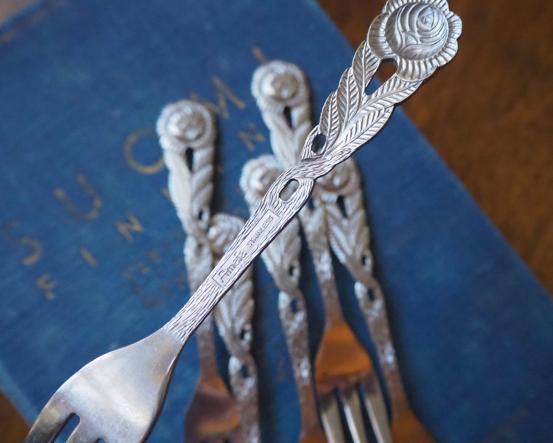 Set of six vintage dessert forks | Small vintage forks | Vintage dessert forks | Vintage dessert fork set | Amefa dessert forks