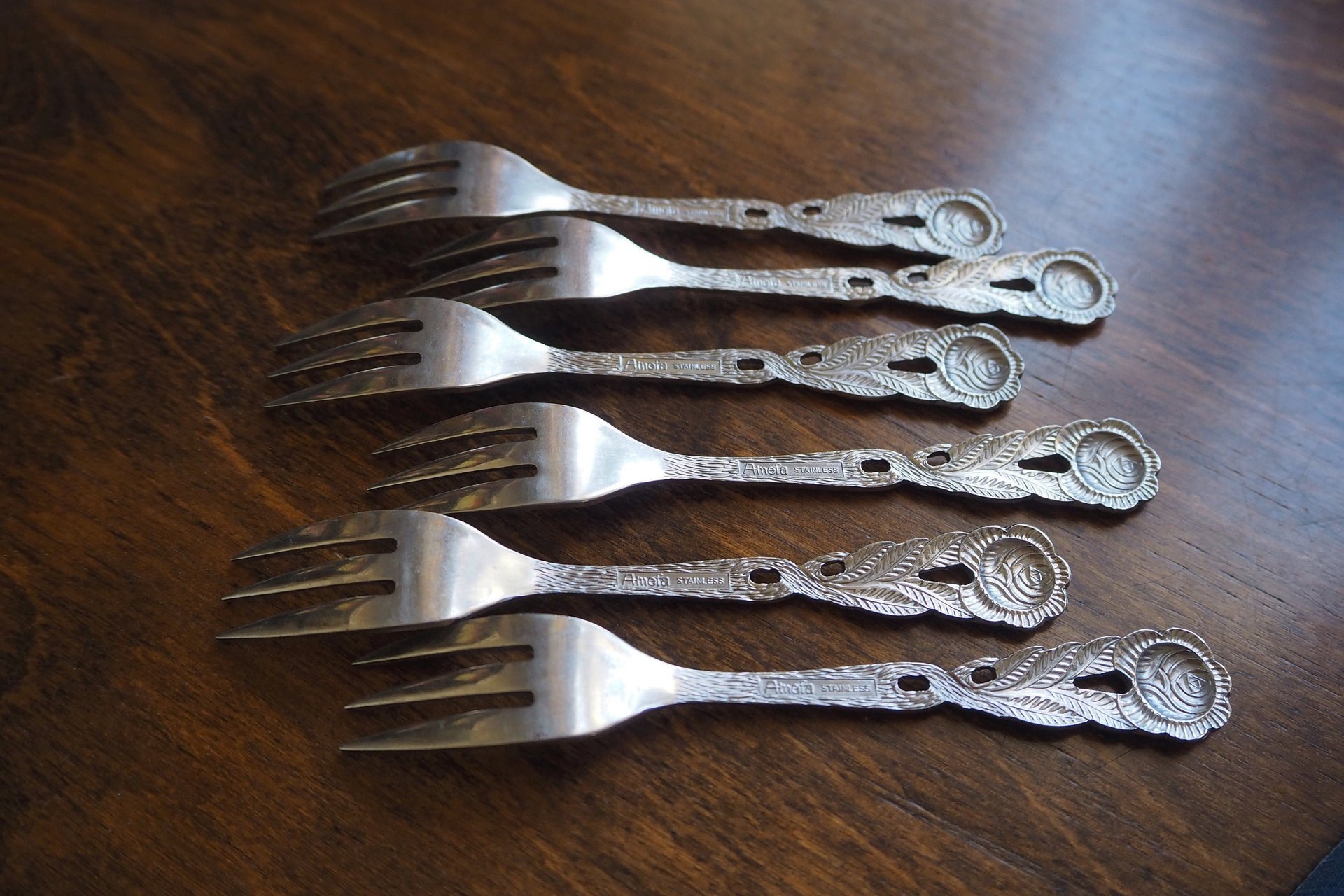 Set of six vintage dessert forks | Small vintage forks | Vintage dessert forks | Vintage dessert fork set | Amefa dessert forks