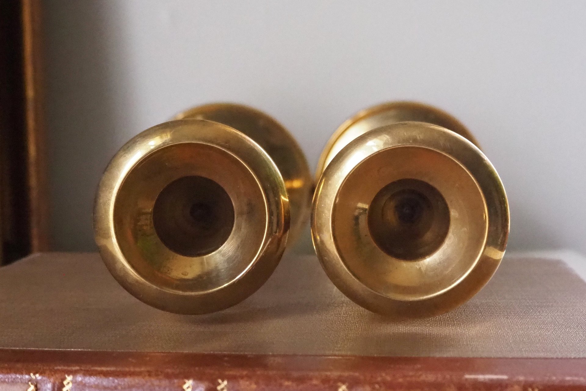 Pair of vintage candlestick holders | Brass candlestick holders | Tall brass candlestick holders