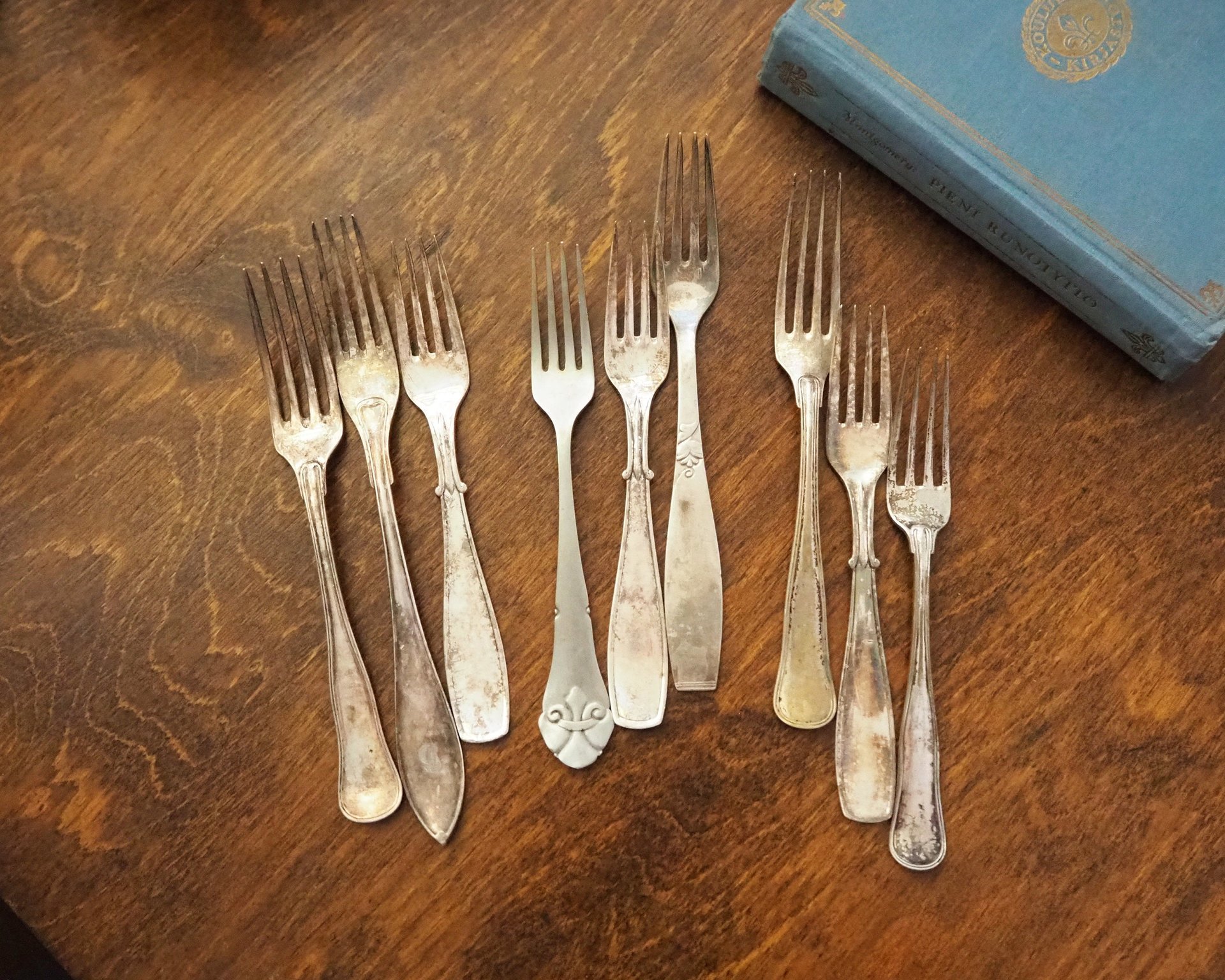 Vintage forks | Alpacca silver forks | Mismatched vintage forks | Food photography props | Mismatched forks