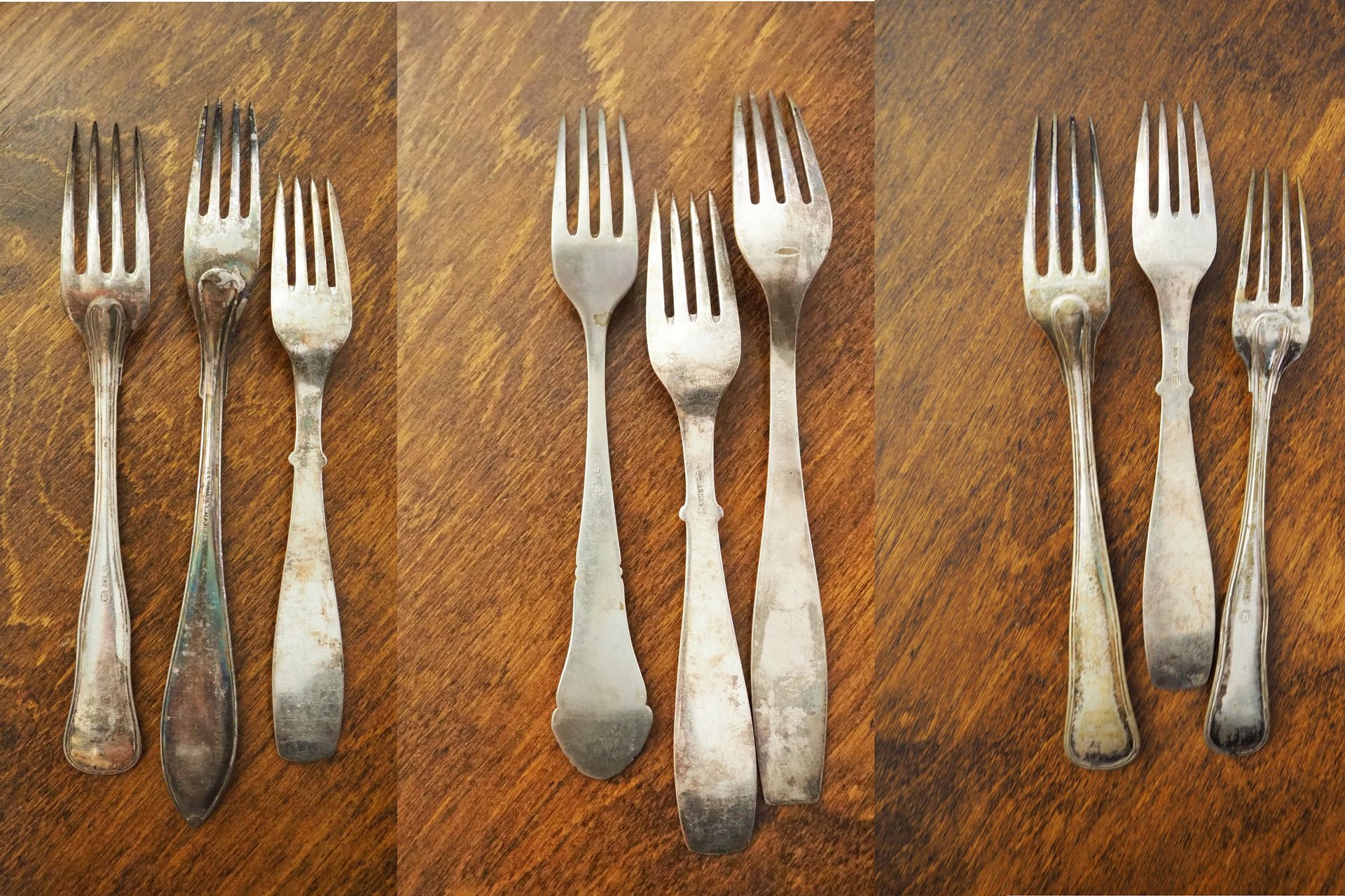 Vintage forks | Alpacca silver forks | Mismatched vintage forks | Food photography props | Mismatched forks