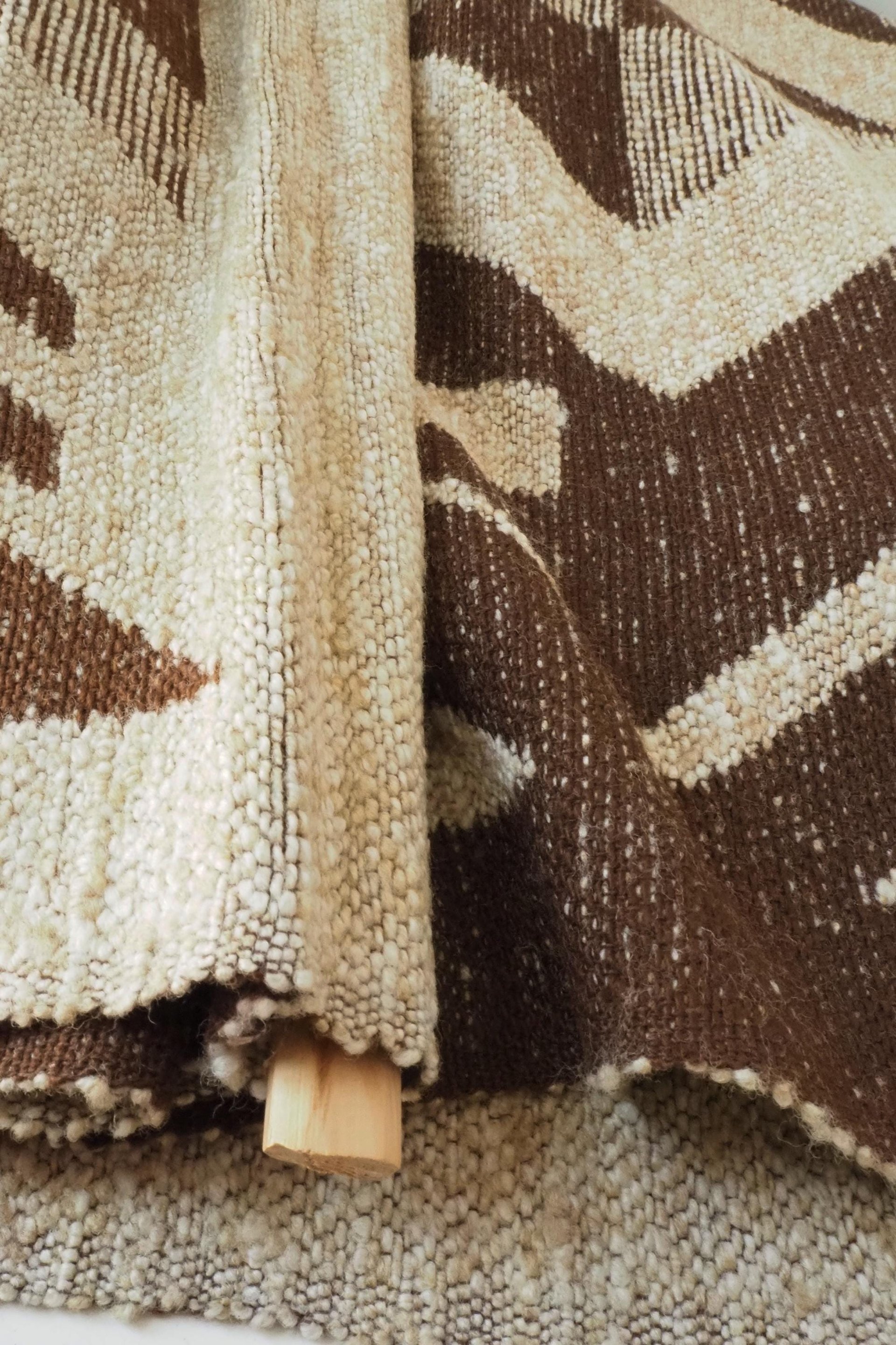 Vintage wall hanging | Large wall hanging | Scandinavian woven textile | Brown and beige wall hanging | Geometric wall hanging