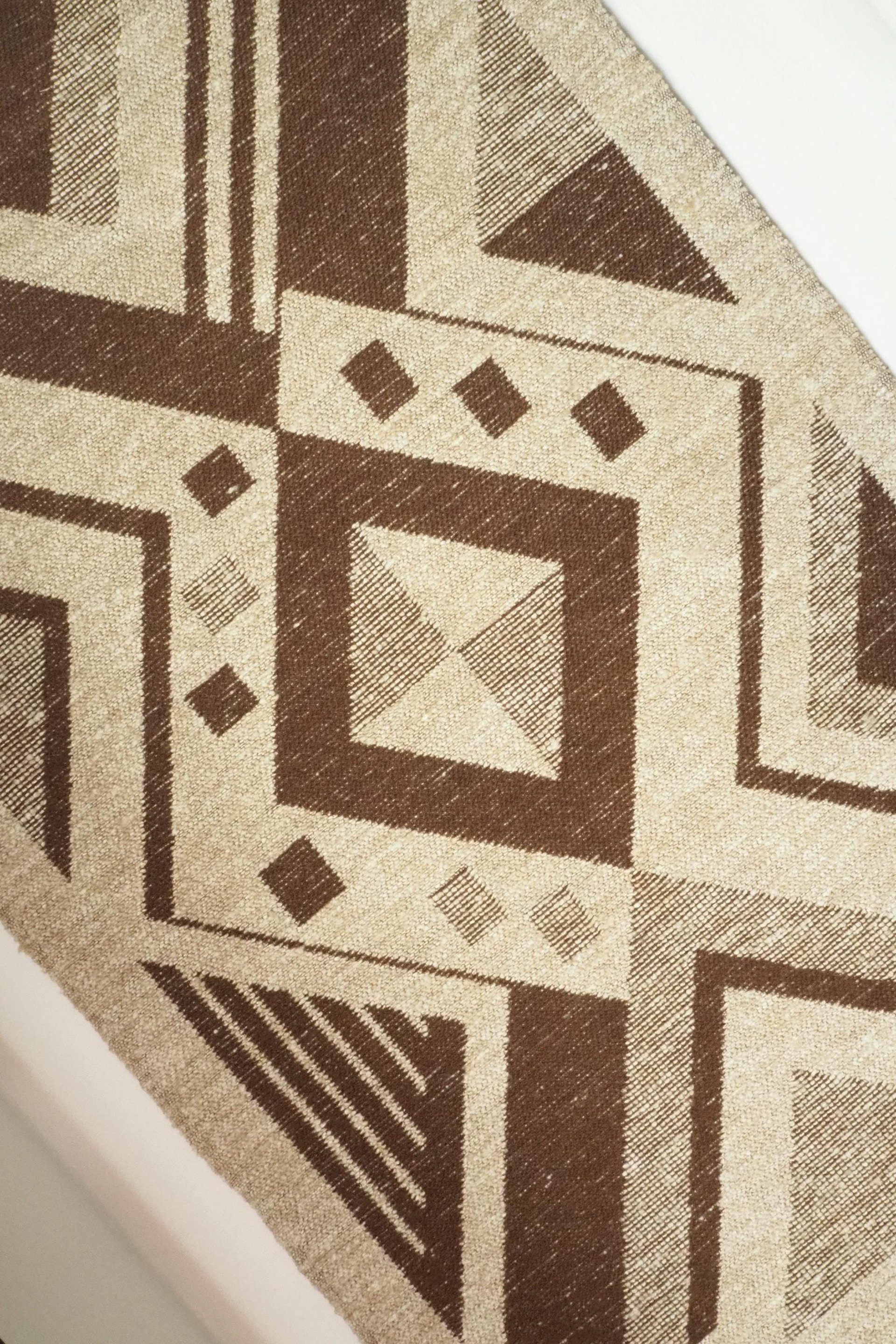 Vintage wall hanging | Large wall hanging | Scandinavian woven textile | Brown and beige wall hanging | Geometric wall hanging