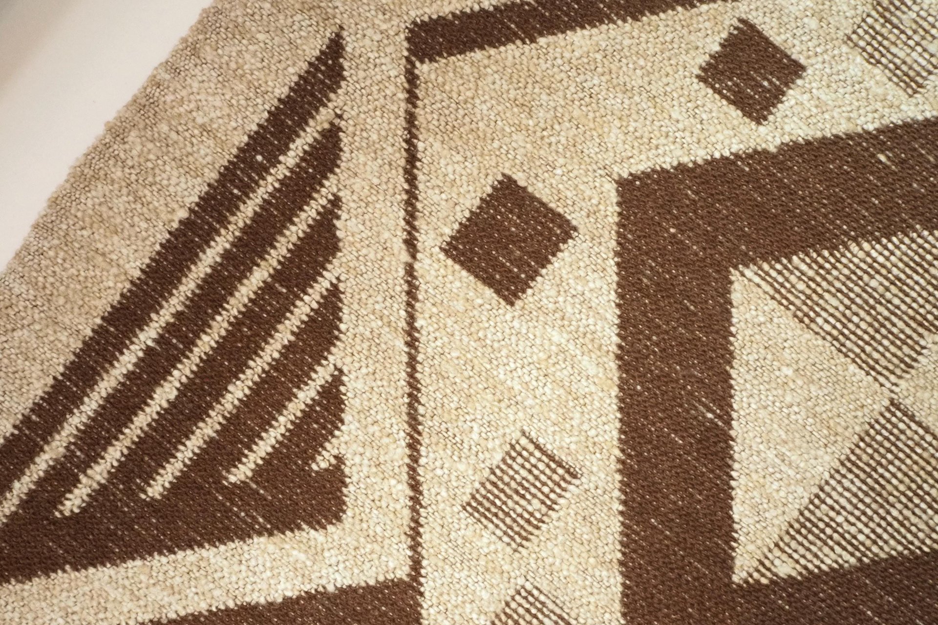 Vintage wall hanging | Large wall hanging | Scandinavian woven textile | Brown and beige wall hanging | Geometric wall hanging