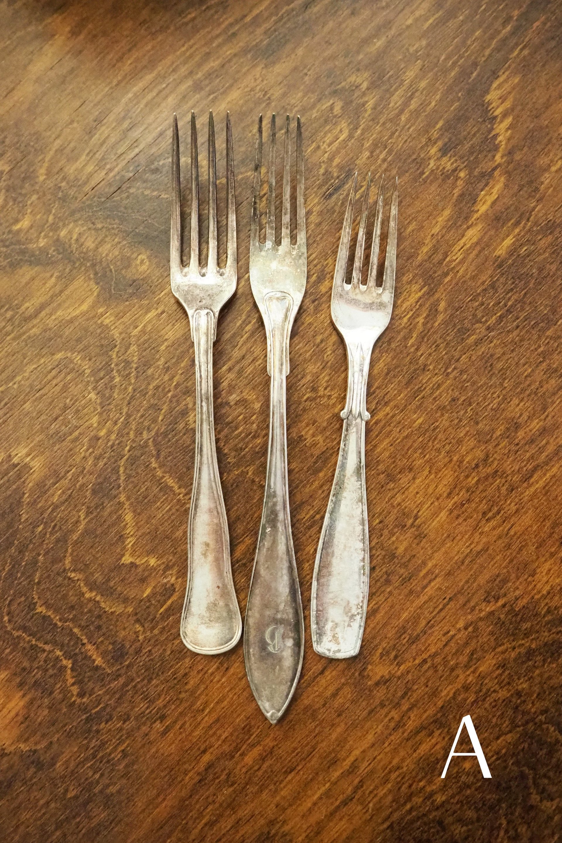 Vintage forks | Alpacca silver forks | Mismatched vintage forks | Food photography props | Mismatched forks